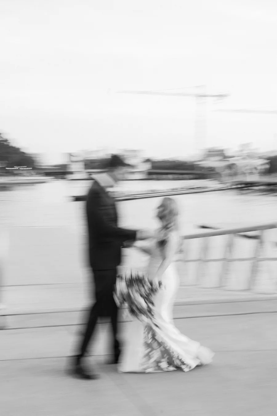 Blurry Bride and Groom Black and White Wedding Portrait | Tampa Bay Photographer Dewitt For Love Photography