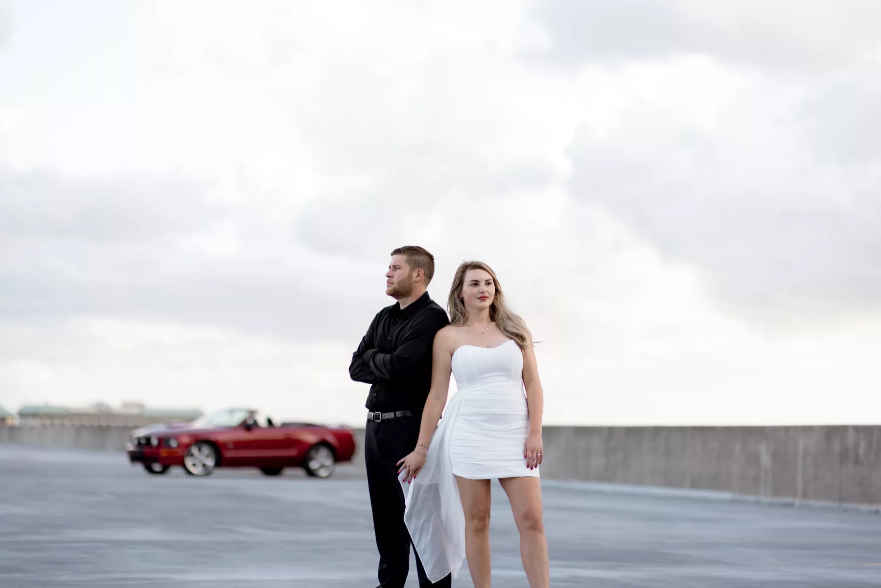 Evoke Photo and Film Downtown Tampa Rooftop Engagement Shoot
