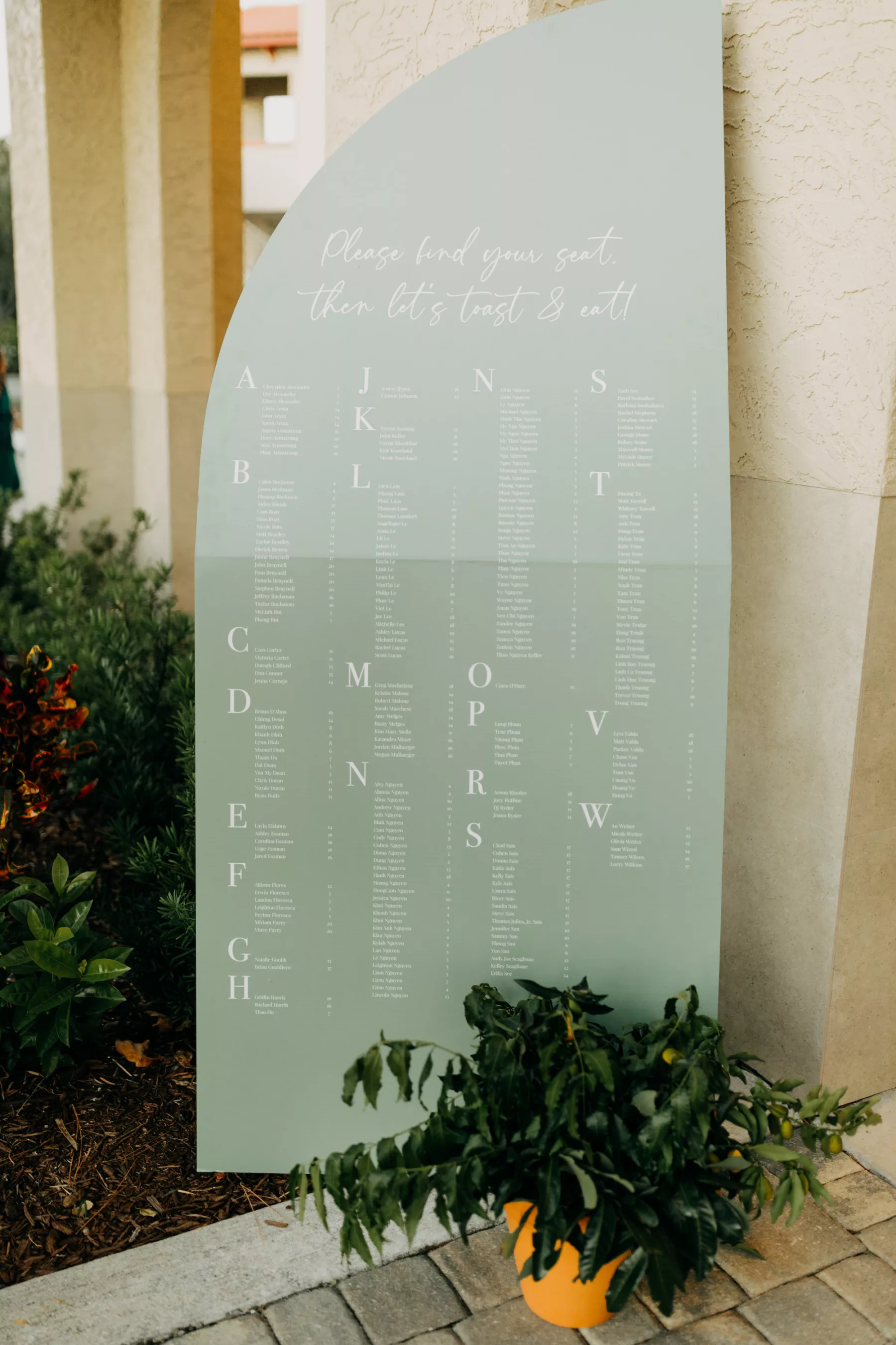 Modern Please Find Your Seat Wedding Reception Green Seating Chart Display Inspiration