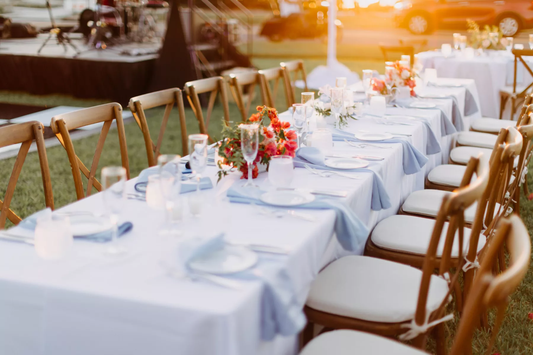 Old Florida Light Blue Fall Wedding Reception Feasting Table Inspiration | Tampa Bay Event Planner Coastal Coordinating