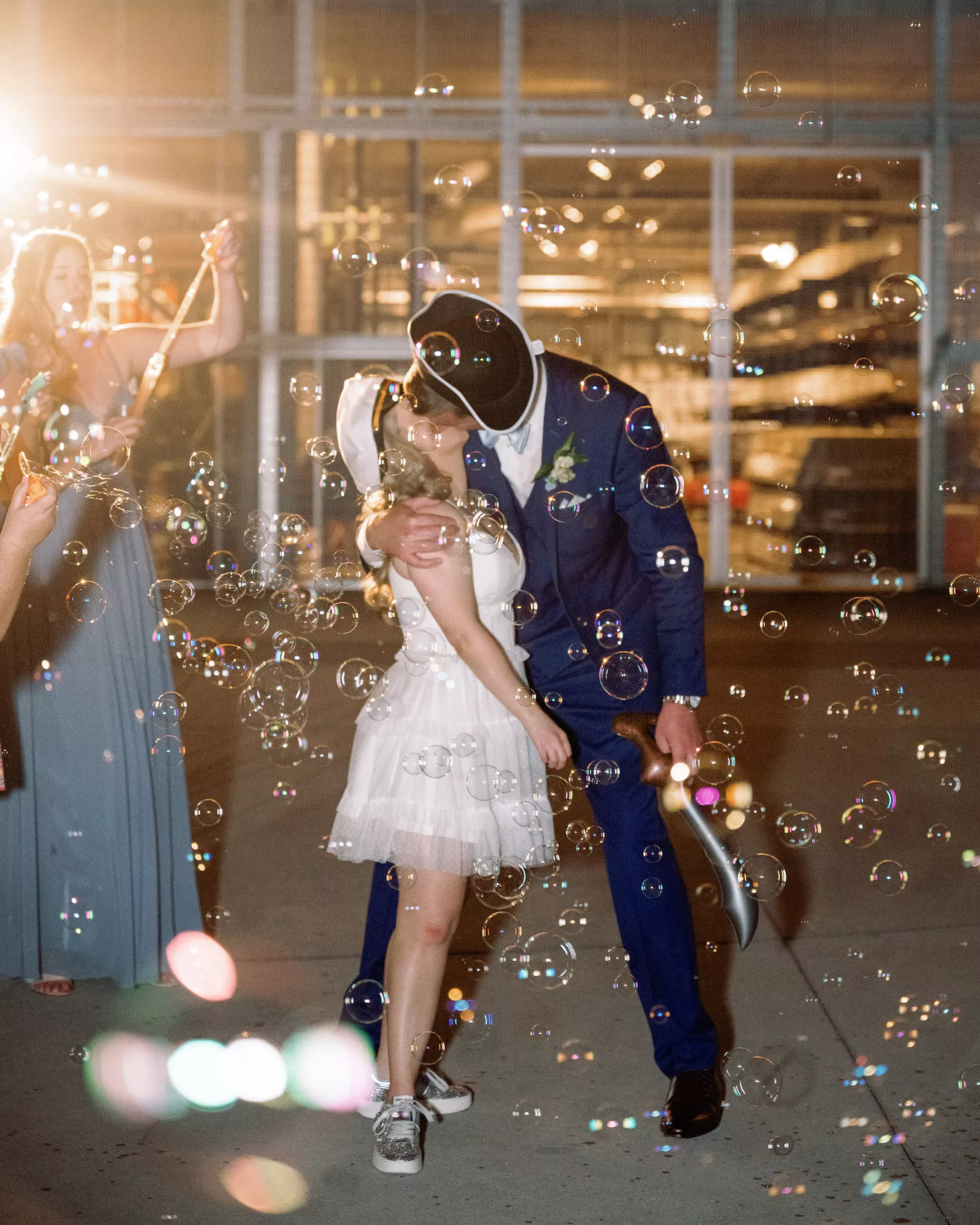 Bride and Groom Wedding Reception Grand Exit | Bubble Send Off Inspiration