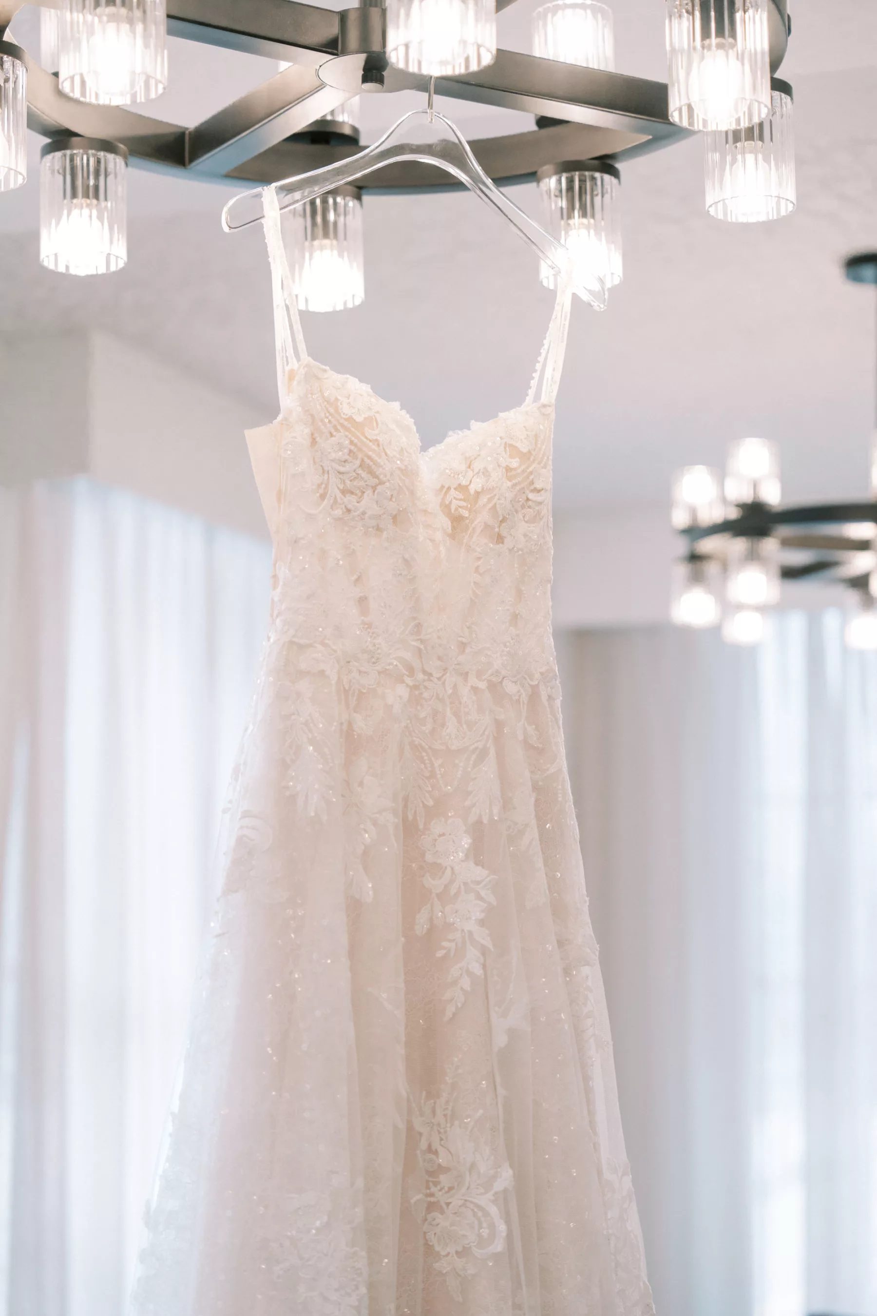 Nude and Ivory Beaded Lace A-line Wedding Dress Ideas | Tampa Bay Boutique Truly Forever Tampa