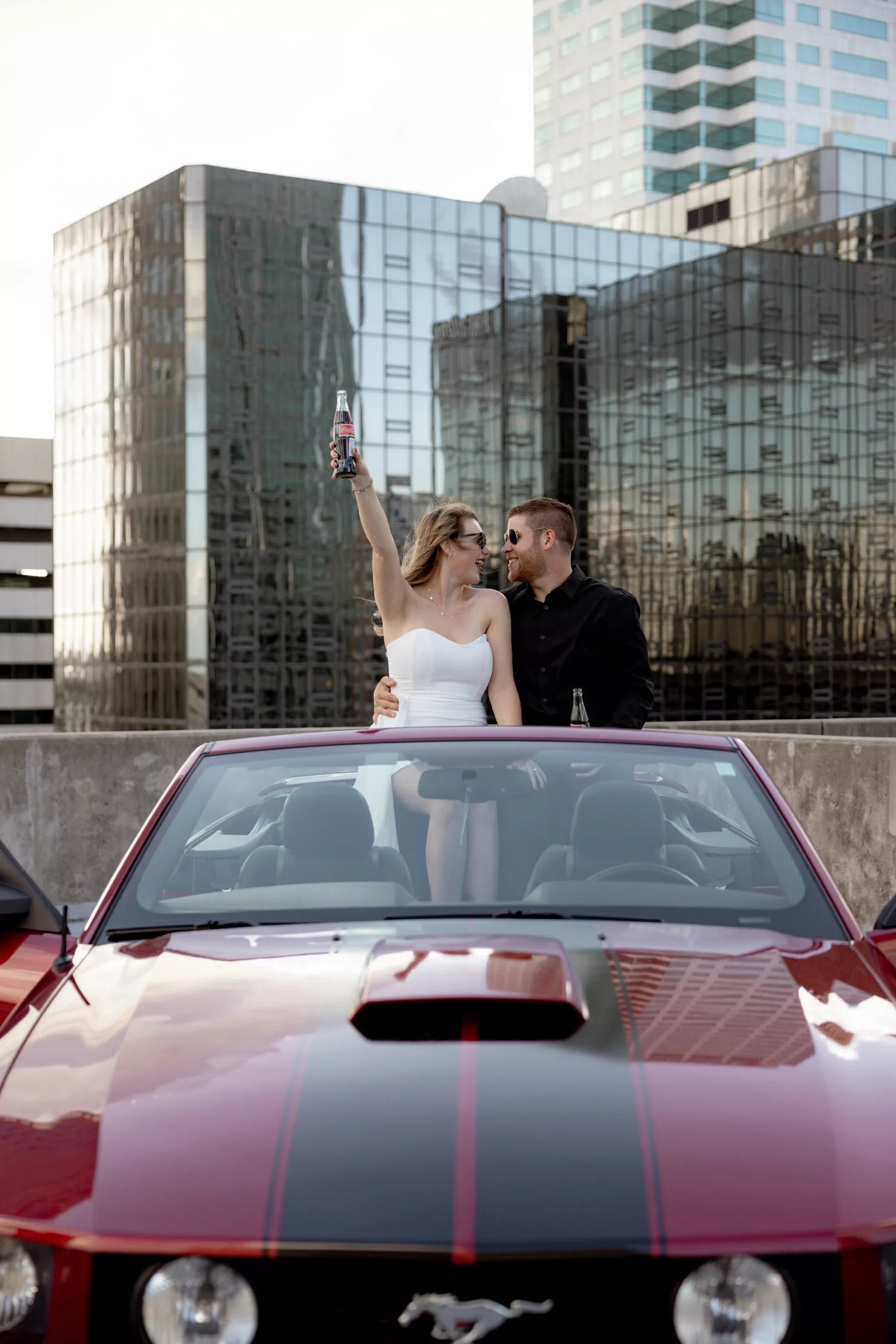 Evoke Photo and Film Downtown Tampa Rooftop Engagement Shoot