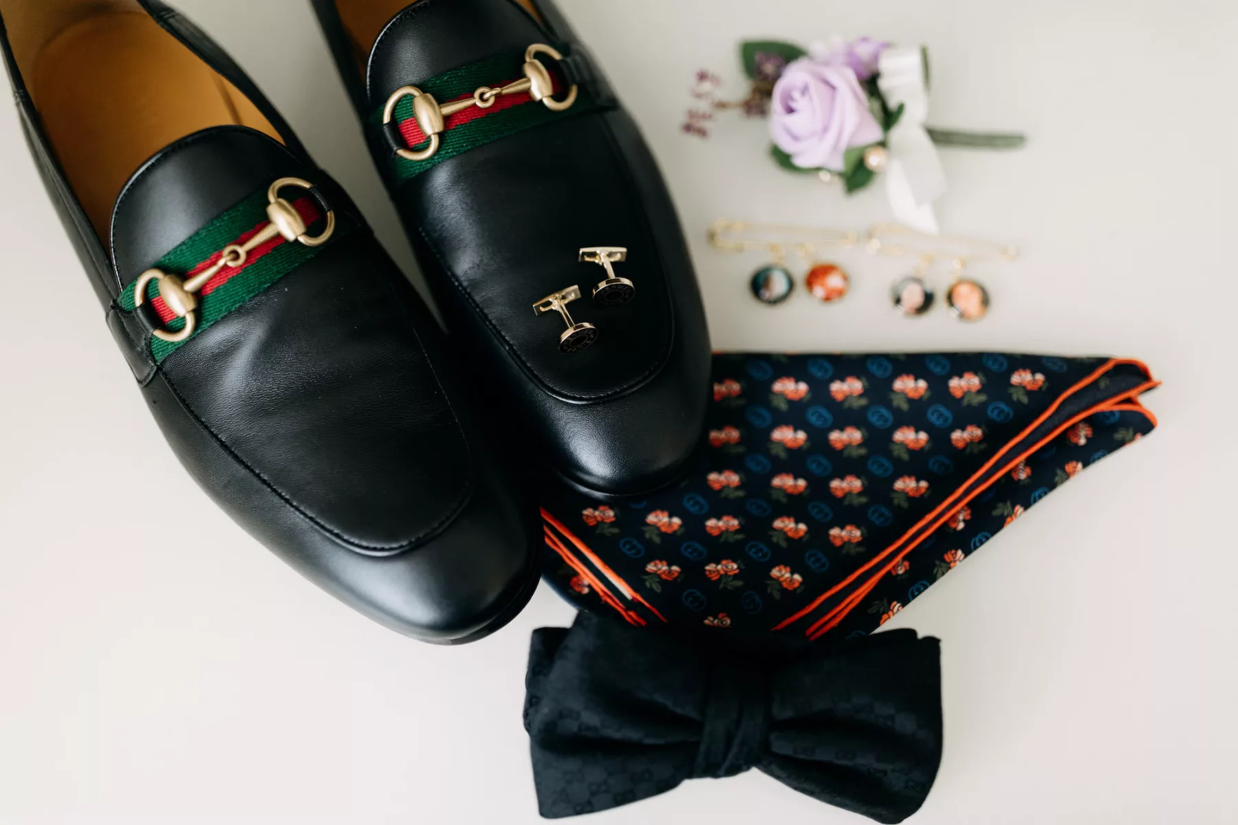 Groom Black Leather Gucci Loafer Wedding Shoe Inspiration