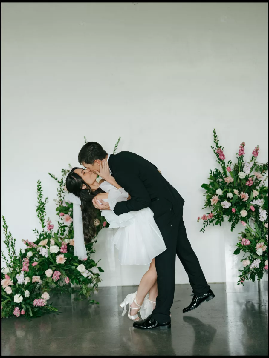 Bride and Groom First Kiss Wedding Portrait | Tampa Bay Photographer Amber Yonker Photography