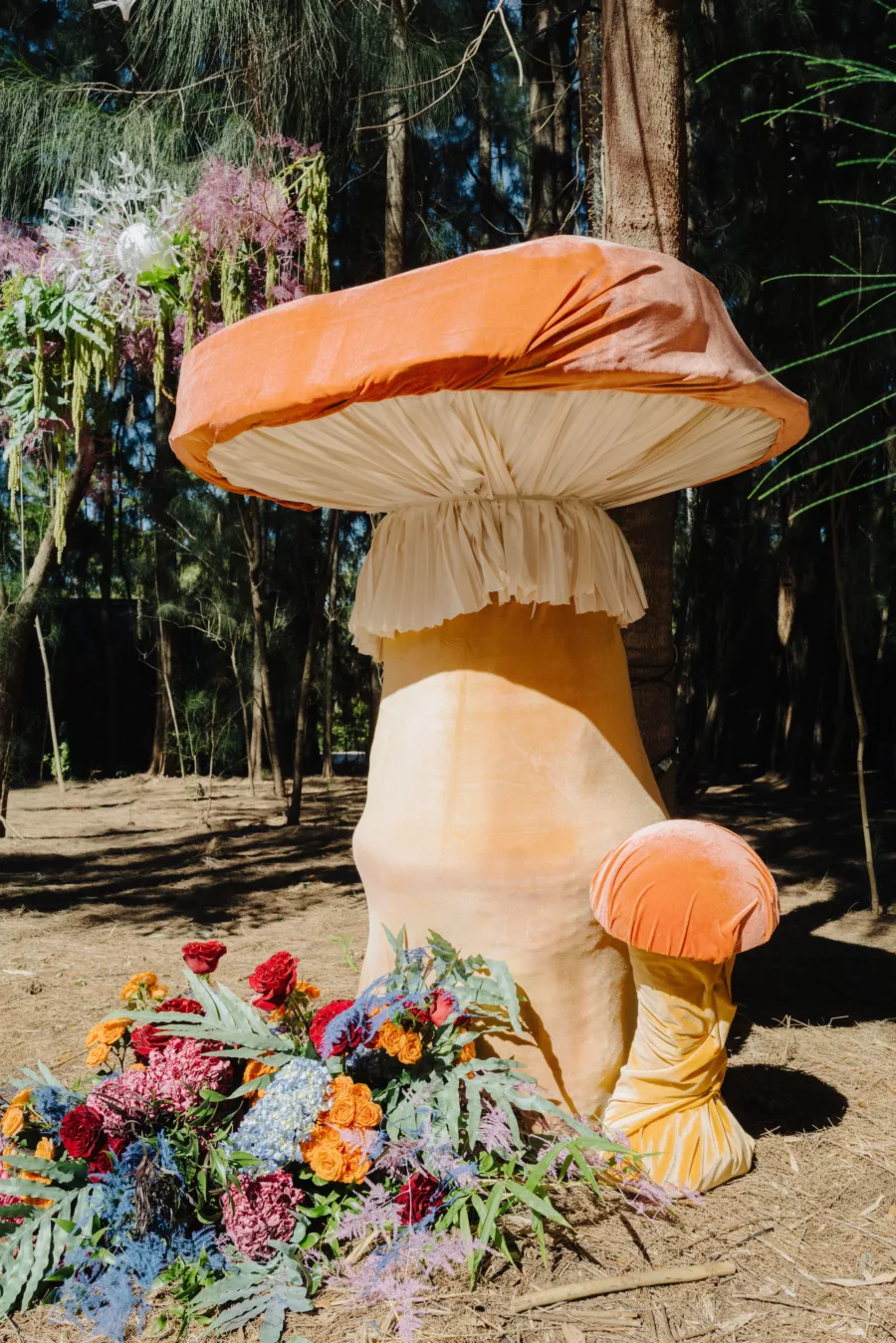 Whimsical Boho Forest Wedding Ceremony Ideas | Mushroom Altar Decor Ideas