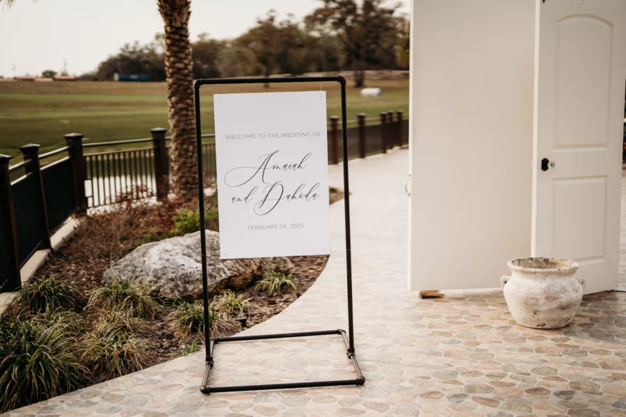 Modern Black and White Ceremony Welcome Wedding Sign Decor Ideas