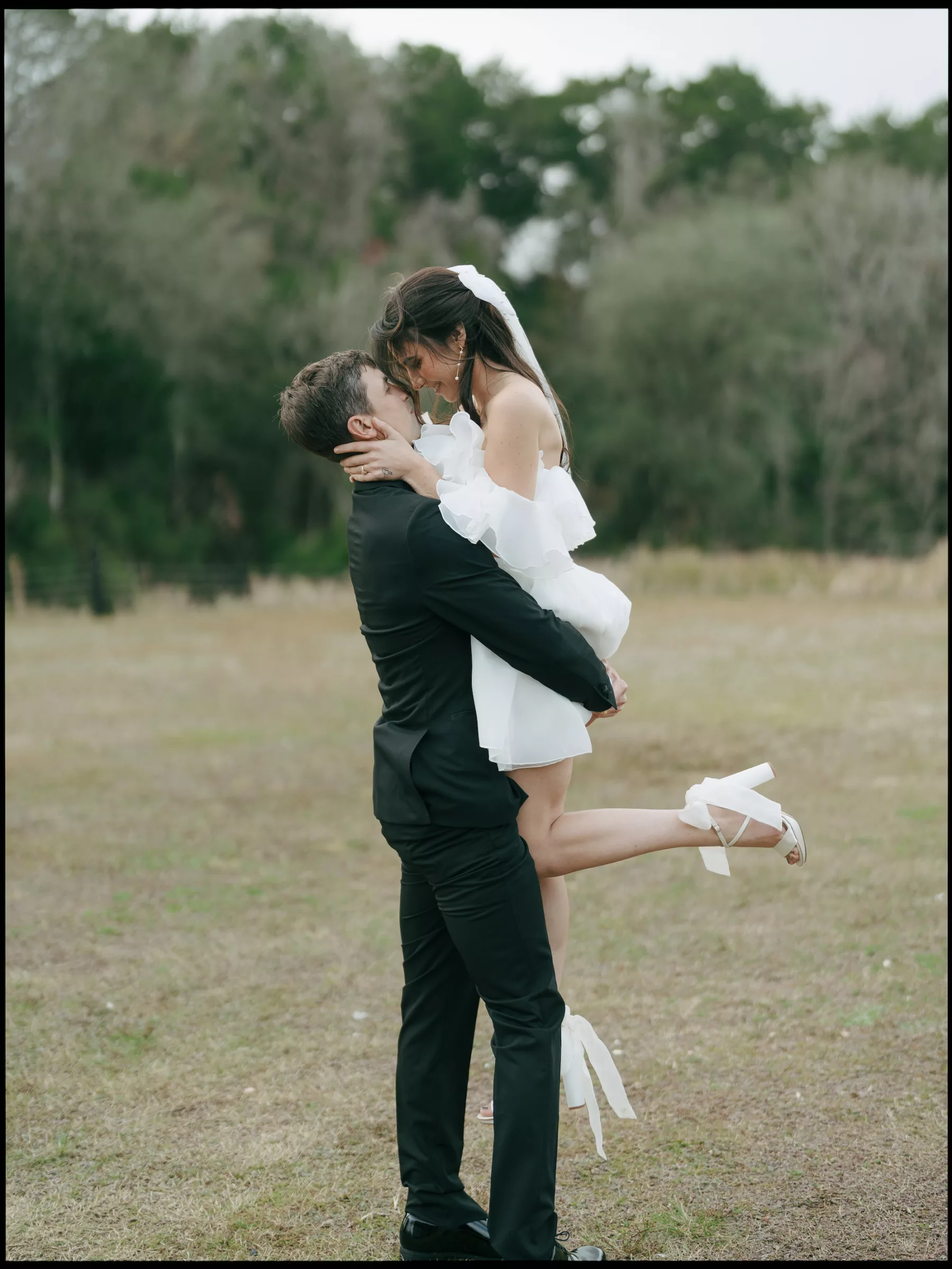 Romantic Moody Bride and Groom Wedding Portrait | Tampa Bay Film Photographer Amber Yonker Photography