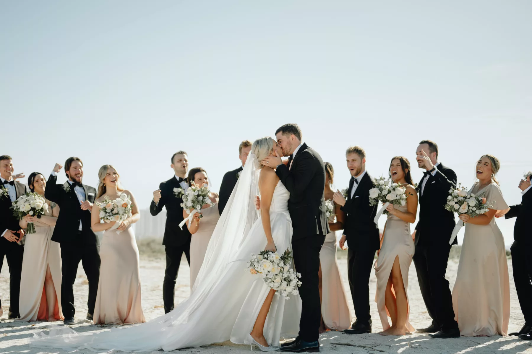 Romantic Bride and Groom Beach Wedding Portrait | Clearwater Photographer and Videographer J&S Media | Tampa Bay Content Creator Behind The Vows