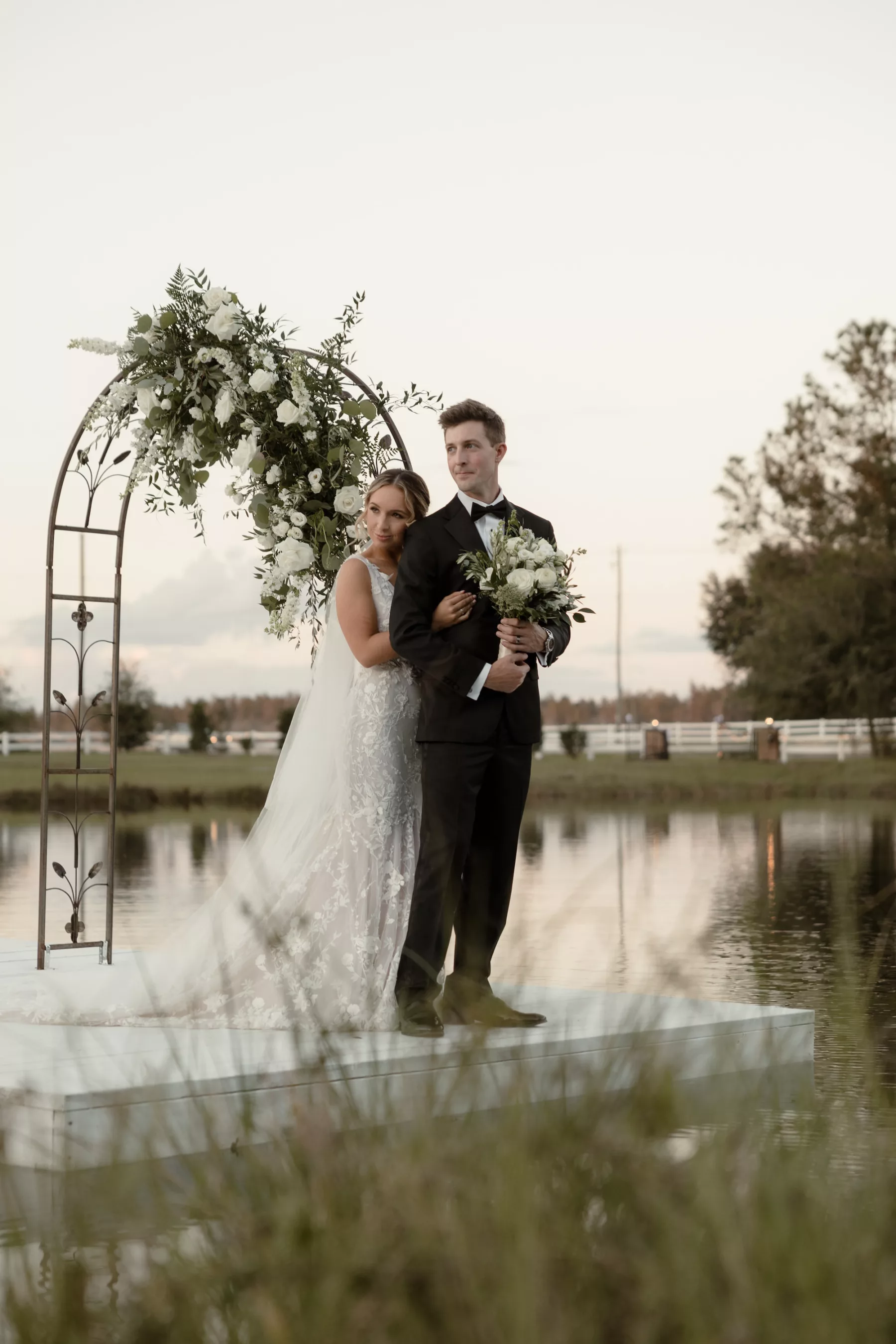 Bride and Groom Just Married Wedding Portrait | Central Florida Photographer and Videographer Evoke Photo and Film
