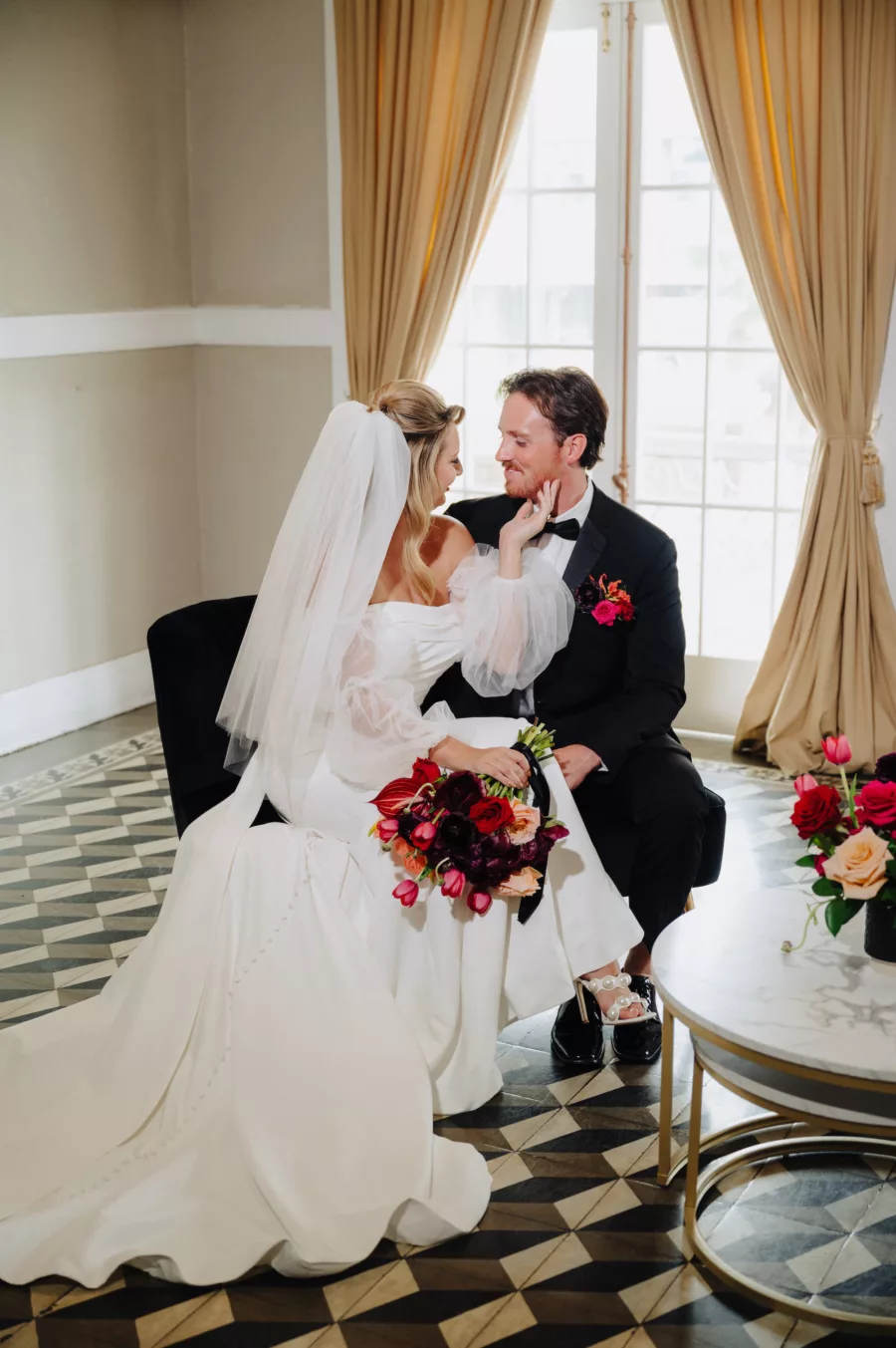 Bride and Groom Just Married Wedding Portrait | Tampa Bay Photographer McNeile Photography | Ybor Content Creator Behind The Vows