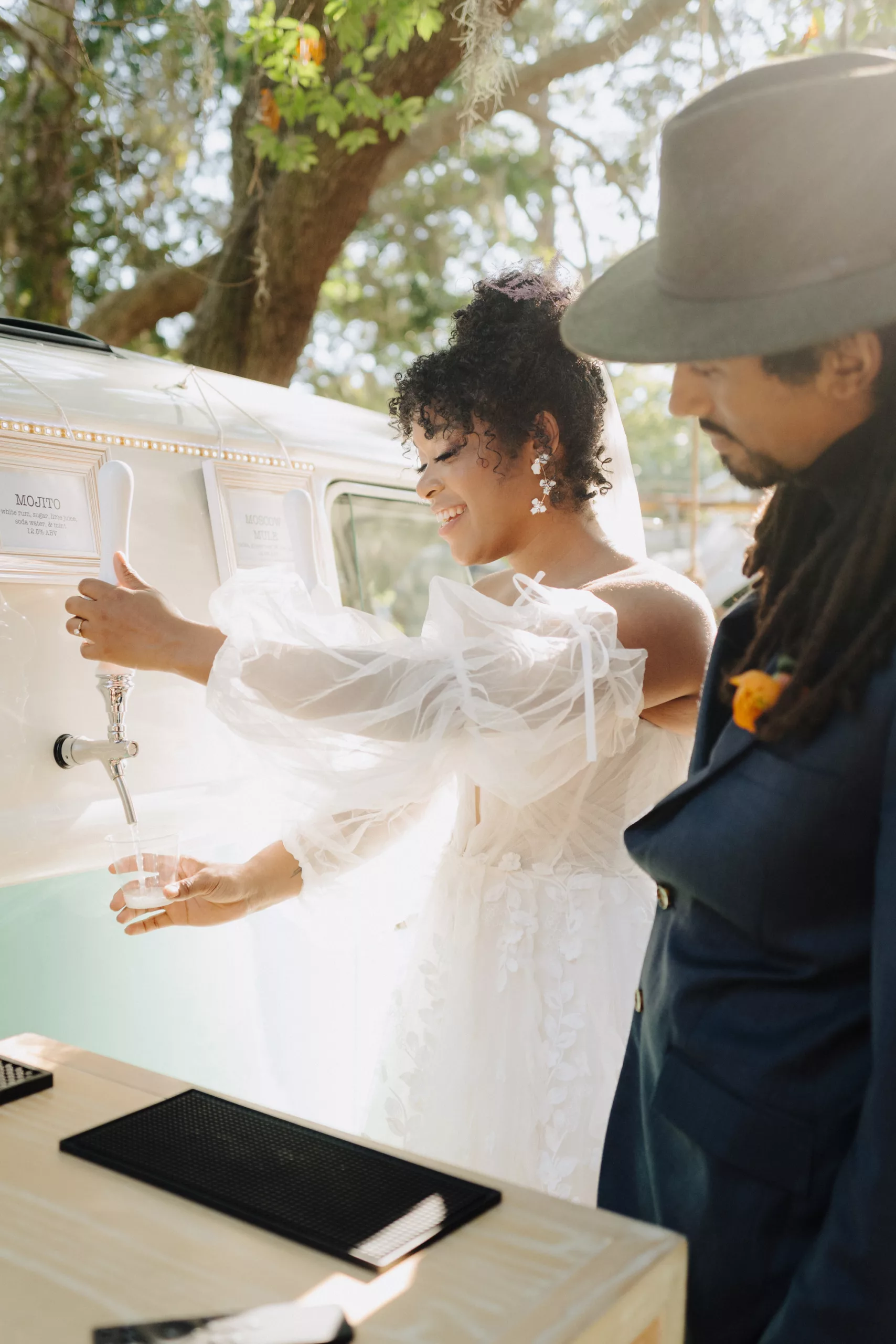 Volkswagen Bus Mobile Bar Inspiration | Whimsical Wedding Reception Cocktail Hour Ideas