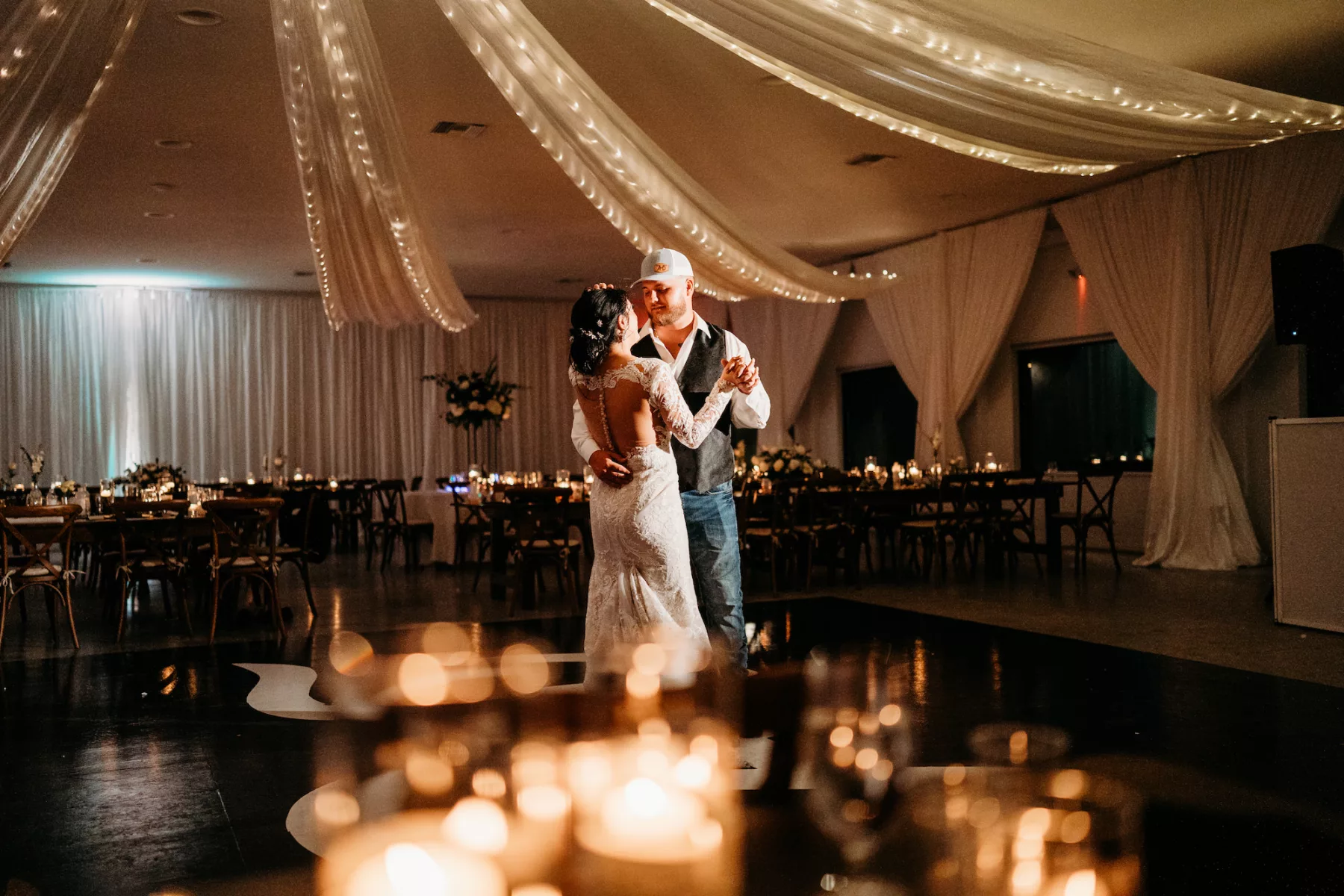 Bride and Groom Private Last Dance Wedding Portrait | Tampa Bay Event Venue Simpson Lakes | DJ Events Done Right Tampa Bay
