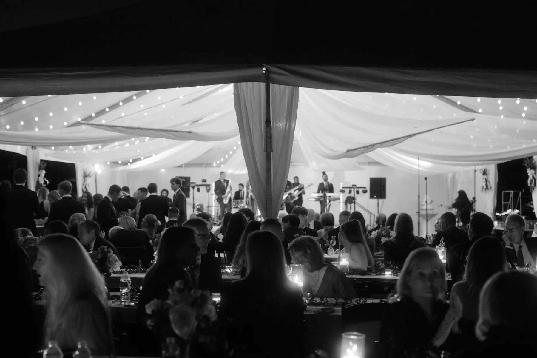 Outdoor Tented Wedding Reception with Live Band Ideas