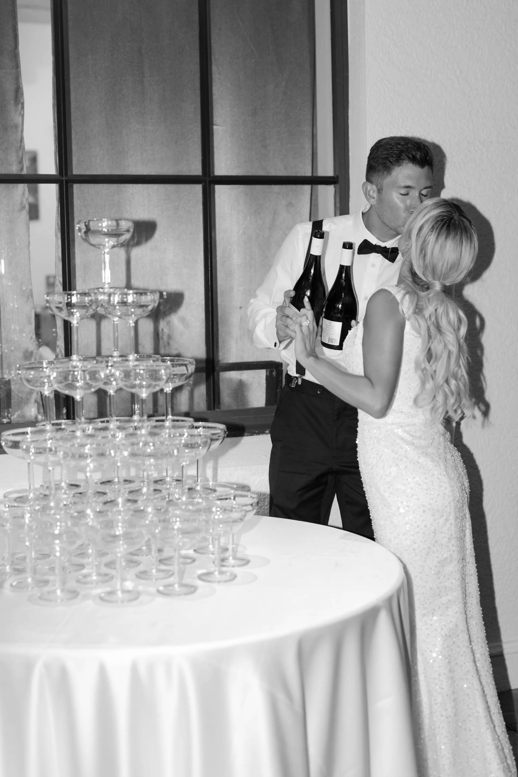 Wedding Reception Traditional Champagne Tower Inspiration