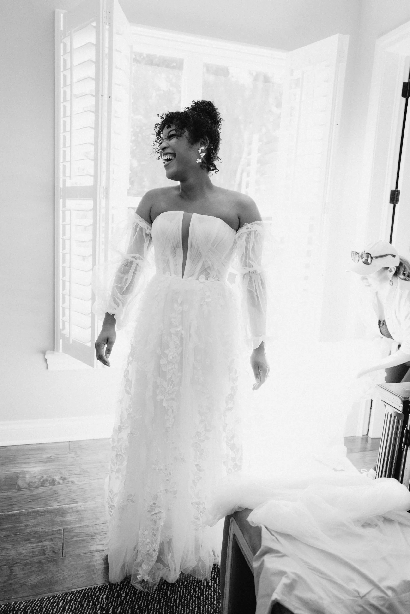 White Strapless Tulle Wedding Dress with Removable Sleeves Inspiration