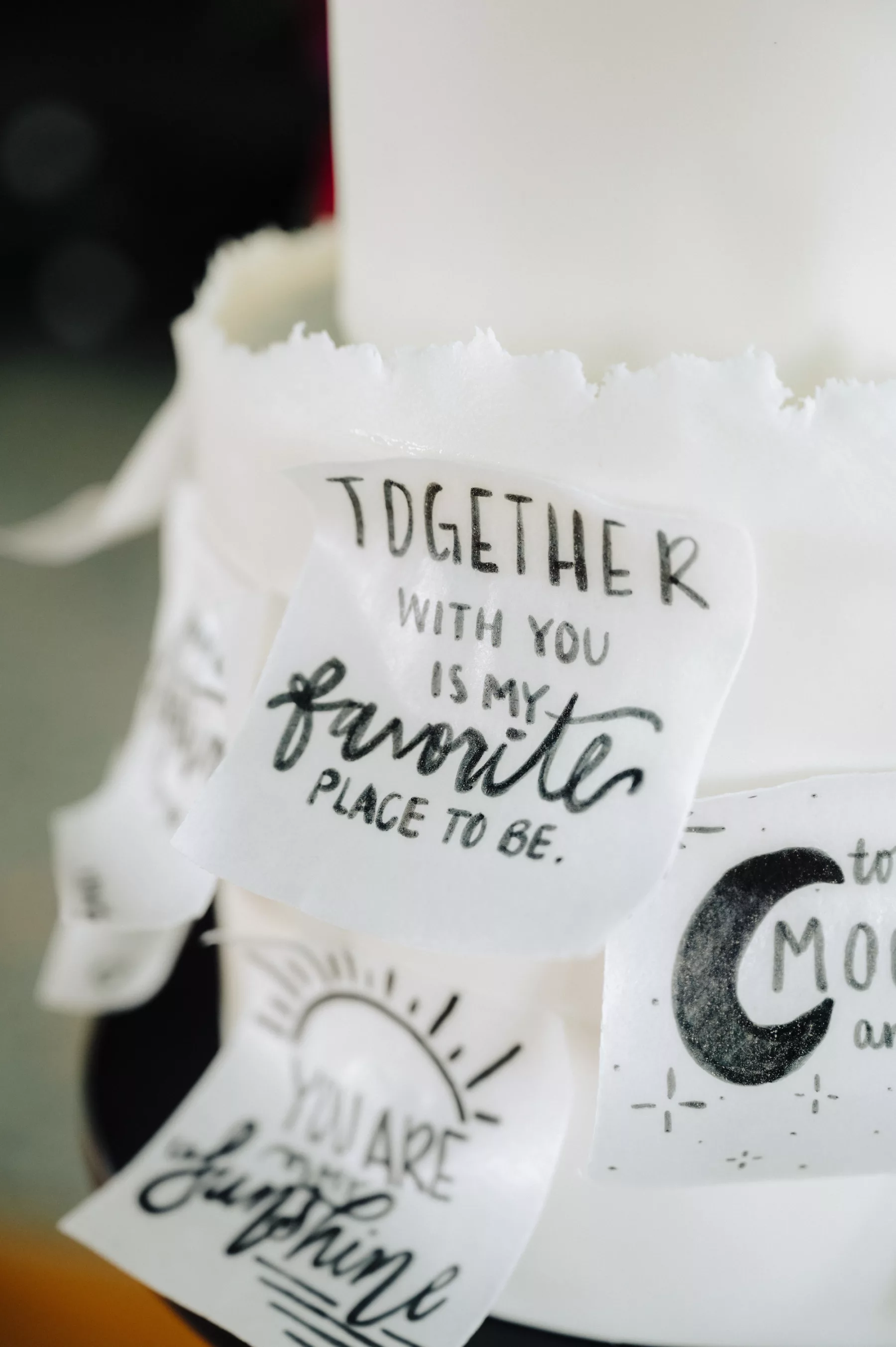 Unique Edible White Love Letter Wedding Cake Ideas