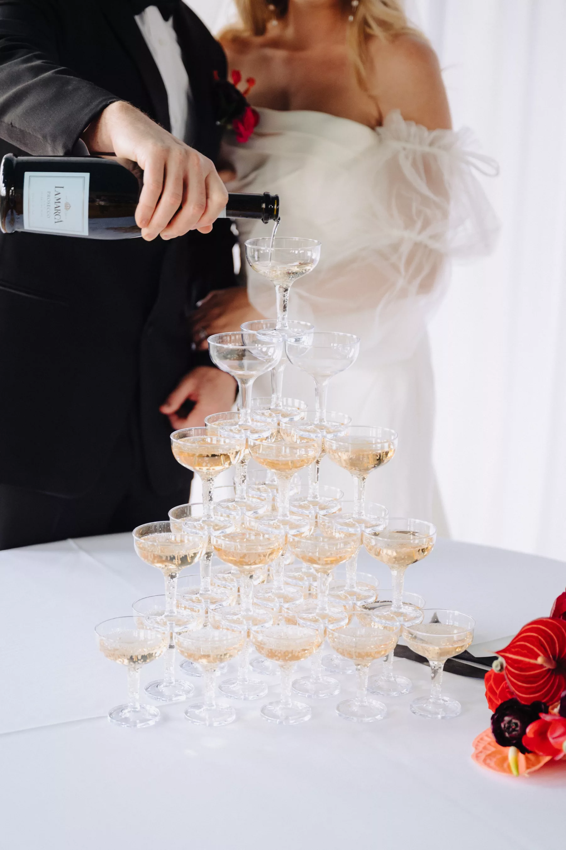 Wedding Reception Champagne Tower Inspiration | Tampa Planner EventFull Weddings