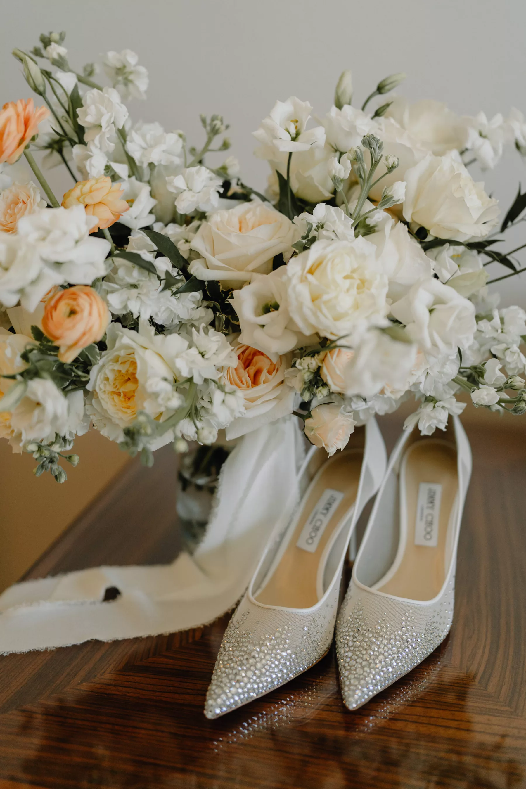White Crystal Jimmy Choo Wedding Shoe Ideas