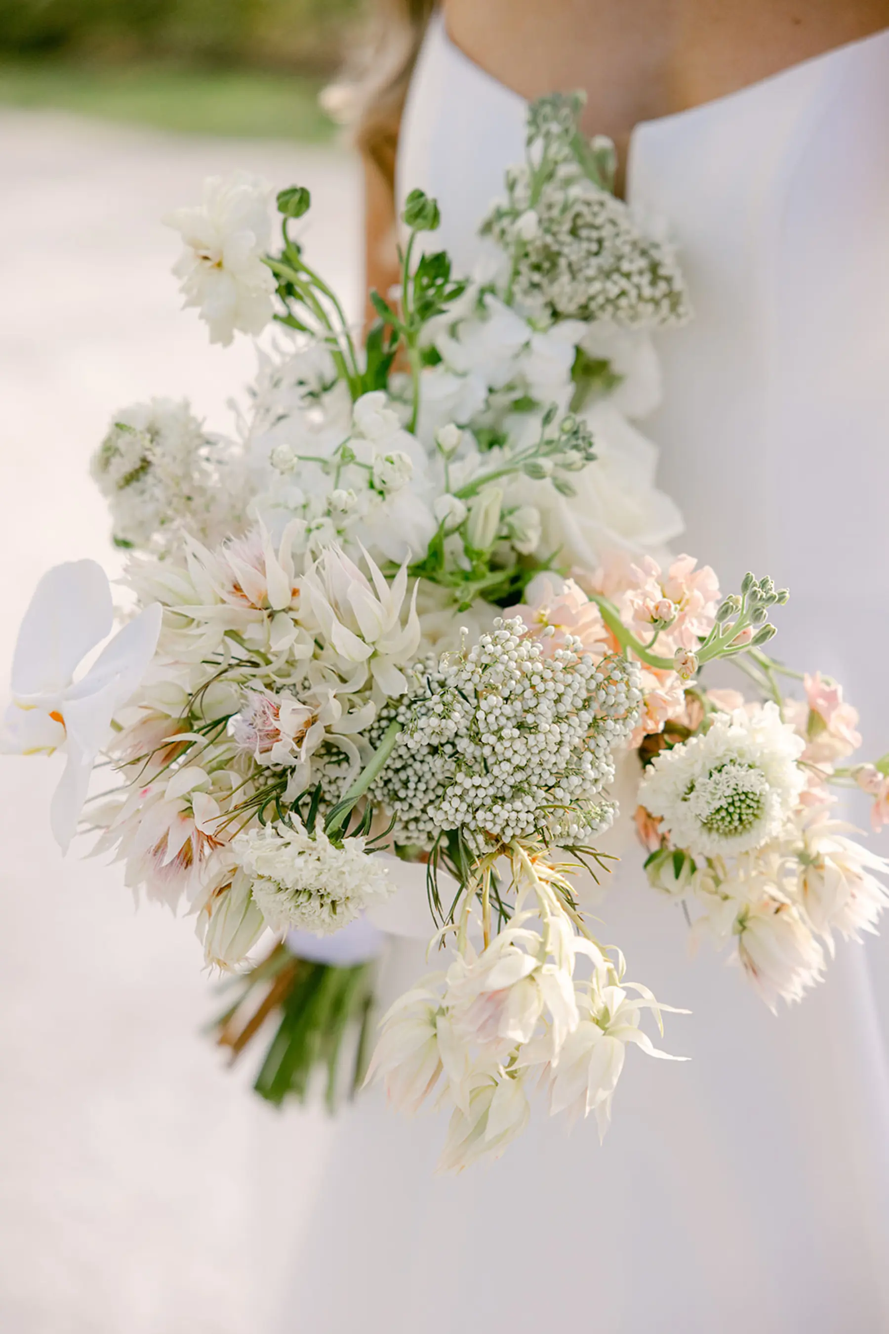 Pink Carnations and White Orchids Classic Bridal Wedding Bouquet Ideas