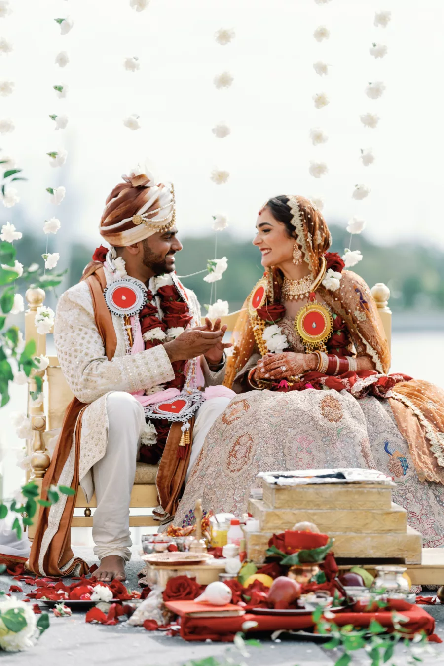 Bride and Groom Hindu Wedding Ceremony Inspiration | St Pete Event Planner Coastal Coordinating