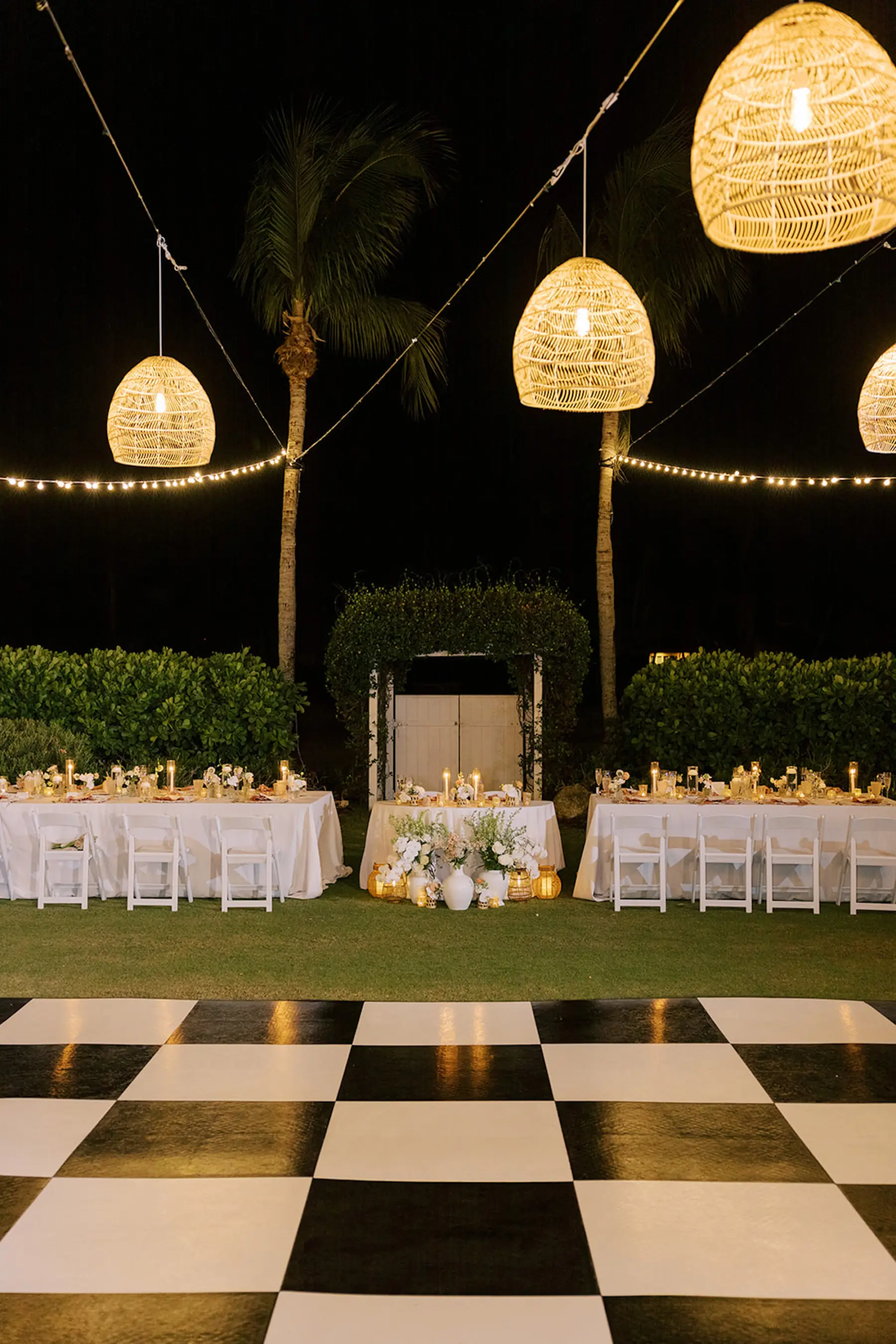 Black and White Checkered Dance Floor | White and Pink Coastal Wedding Reception Inspiration | Sarasota Event Venue The Resort at Longboat Key Club | Planner Elegant Affairs By Design