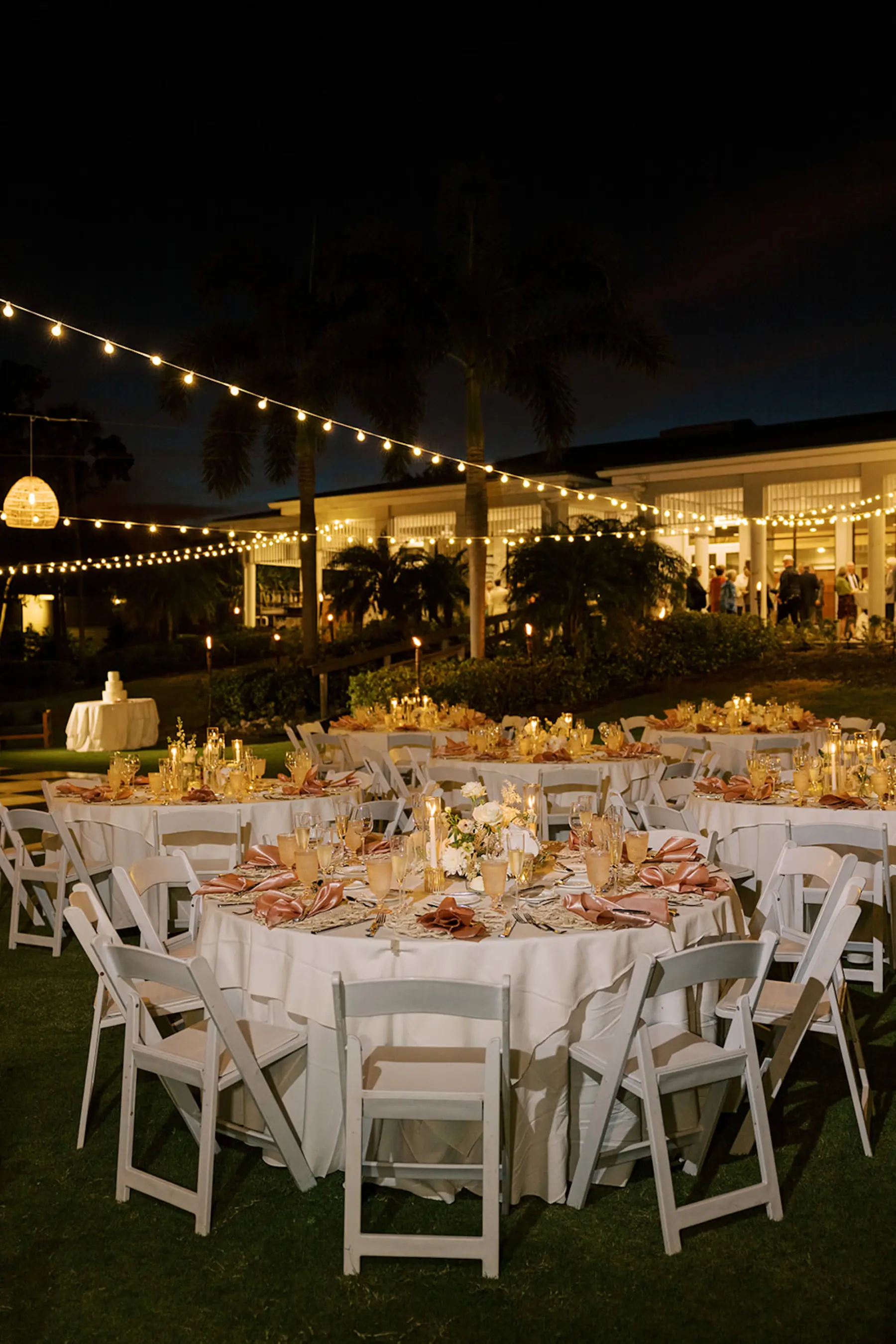 Outdoor White and Pink Wedding Reception Inspiration | Sarasota Event Venue The Resort at Longboat Key Club