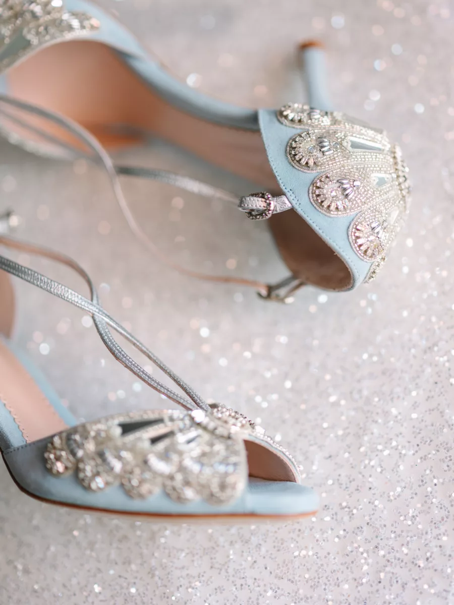 Classic Something Blue Crystal Wedding Shoe Ideas | Bespoke Shoes by Emmy London