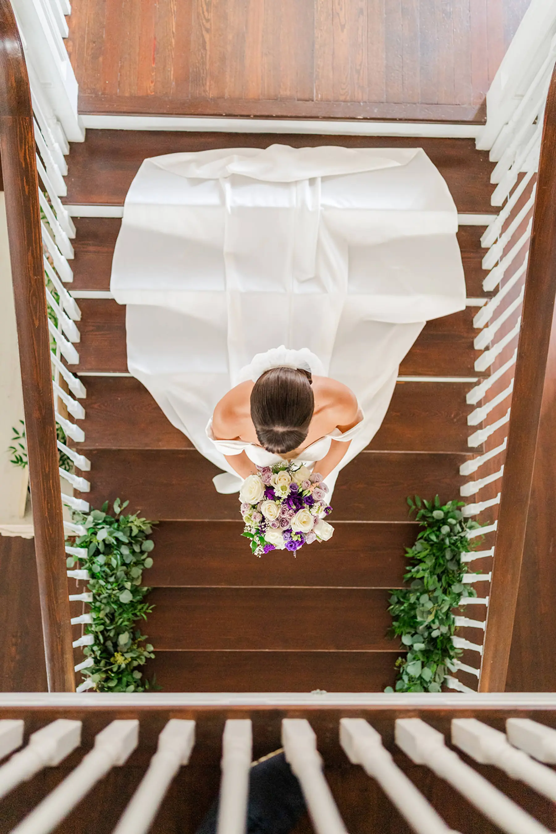 Elegant Sweetheart Wedding Dress with off the Shoulder Straps Ideas | Purple Spring Floral Bouquet | South Tampa Photographer Eddy Almaguer Photography 