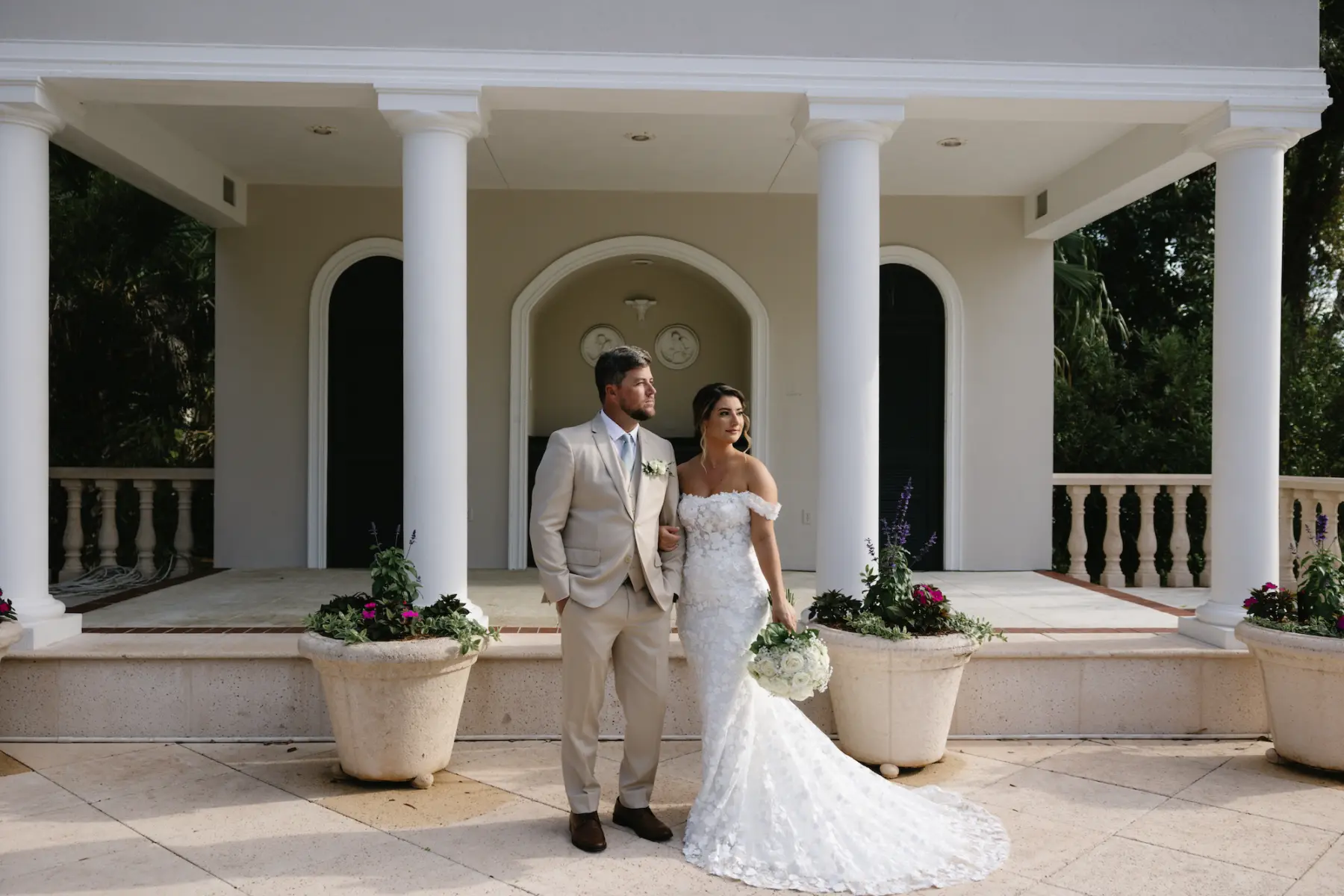 Bride and Groom First Look Wedding Portrait | Tampa Bay Photographer Arianna J Photography