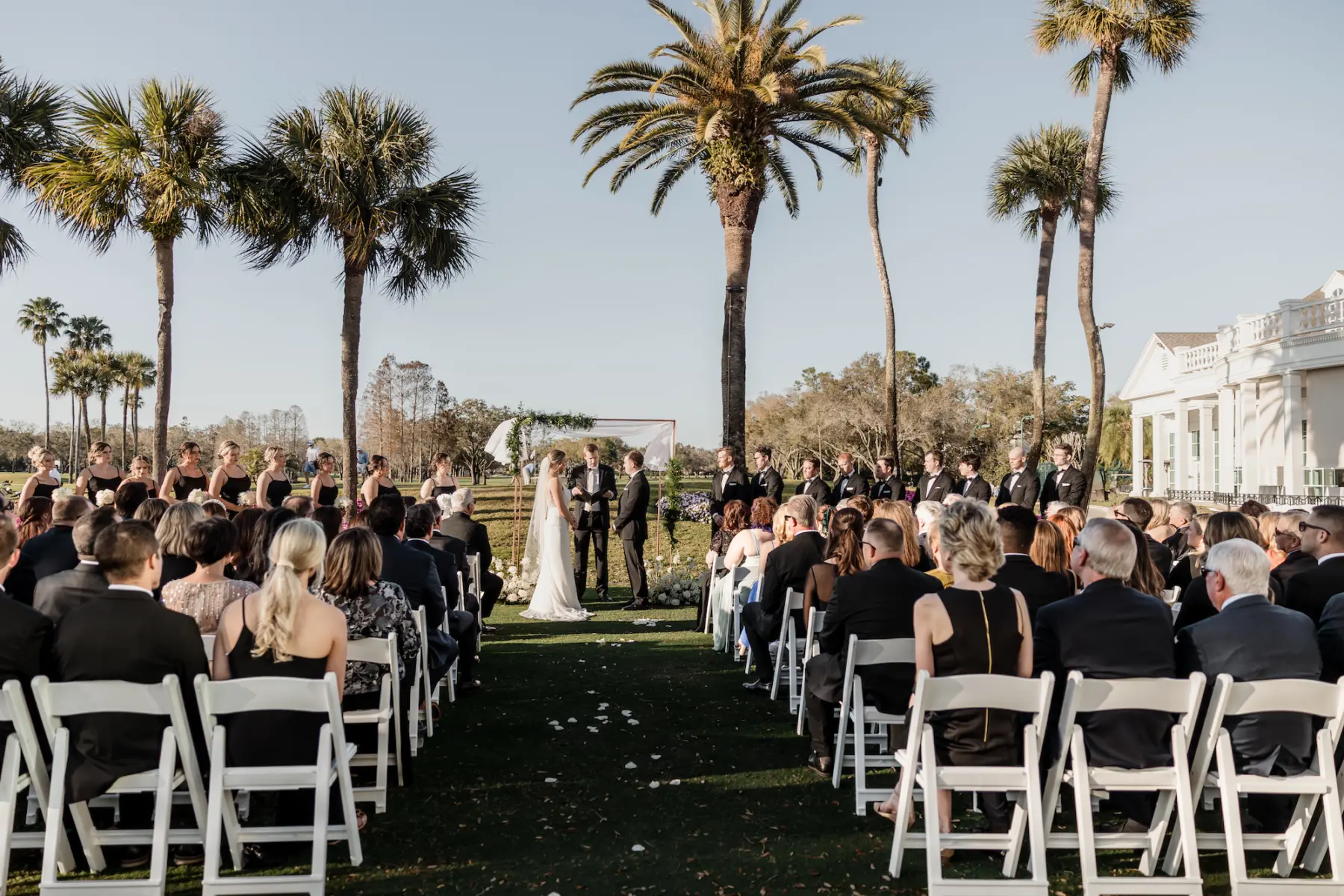 Timeless Outdoor Black and White Spring Golf Course Wedding Ceremony Inspiration | South Tampa Venue Palma Ceia Golf and Country Club | Planner Oh My Occasions