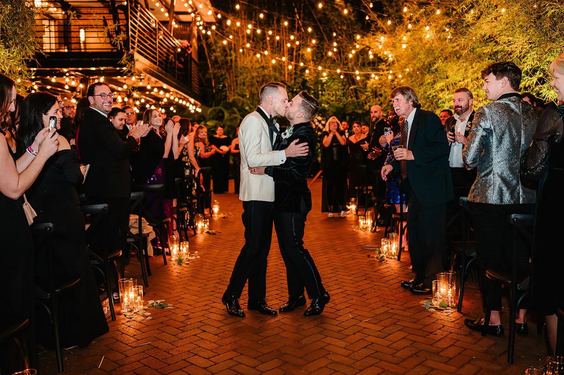 Groom and Groom Gay Just Married Wedding Portrait | Tampa Bay Photographer Iyrus Weddings | Venue NOVA 535