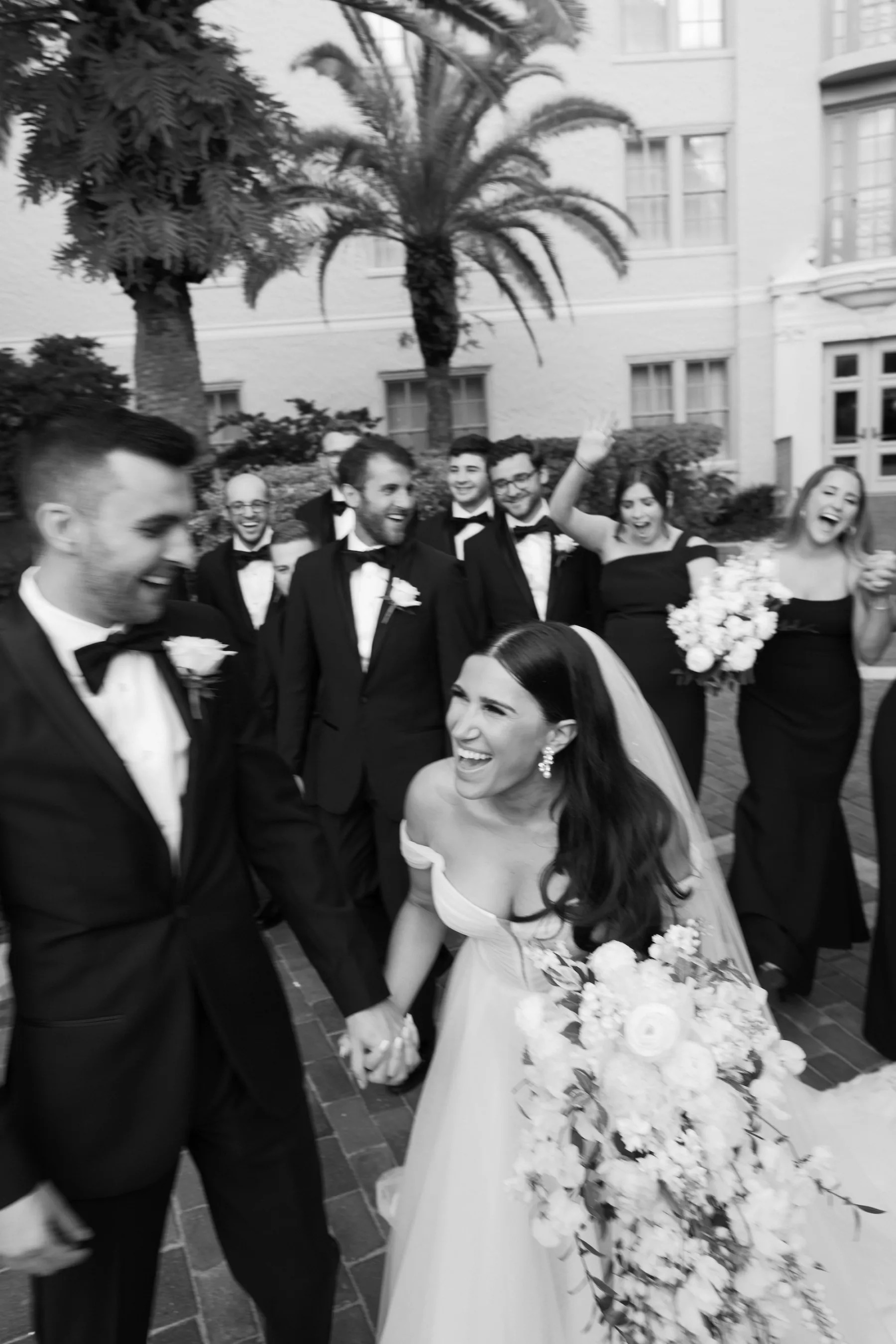 Bride and Groom Candid Black and White Wedding Portrait | Tampa Bay Photographer Dewitt For Love
