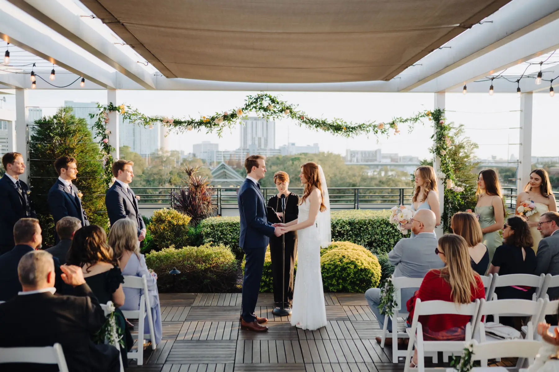 Colorful Downtown Tampa Garden Party Wedding | Rooftop 220