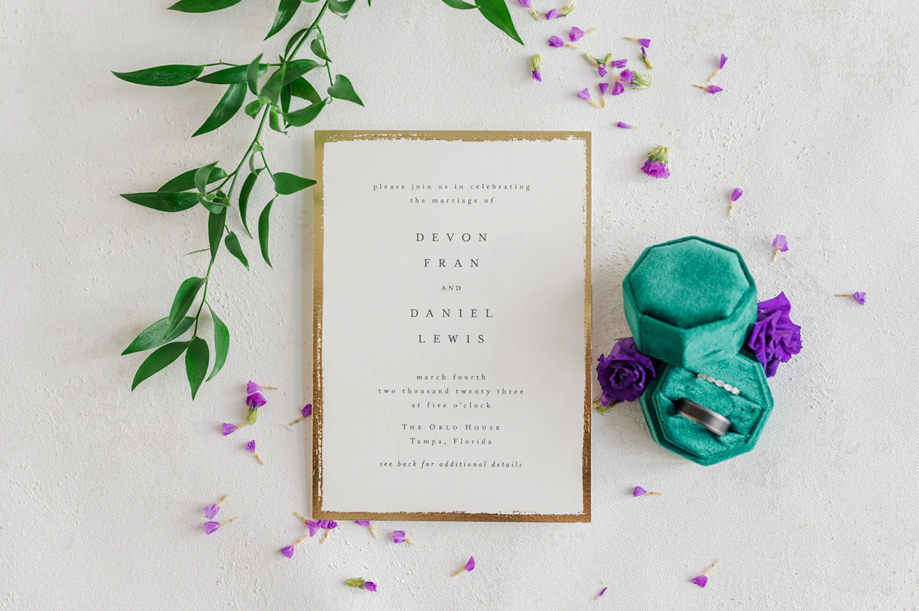 Classice White and Gold Wedding Invitation Suite Inspiration