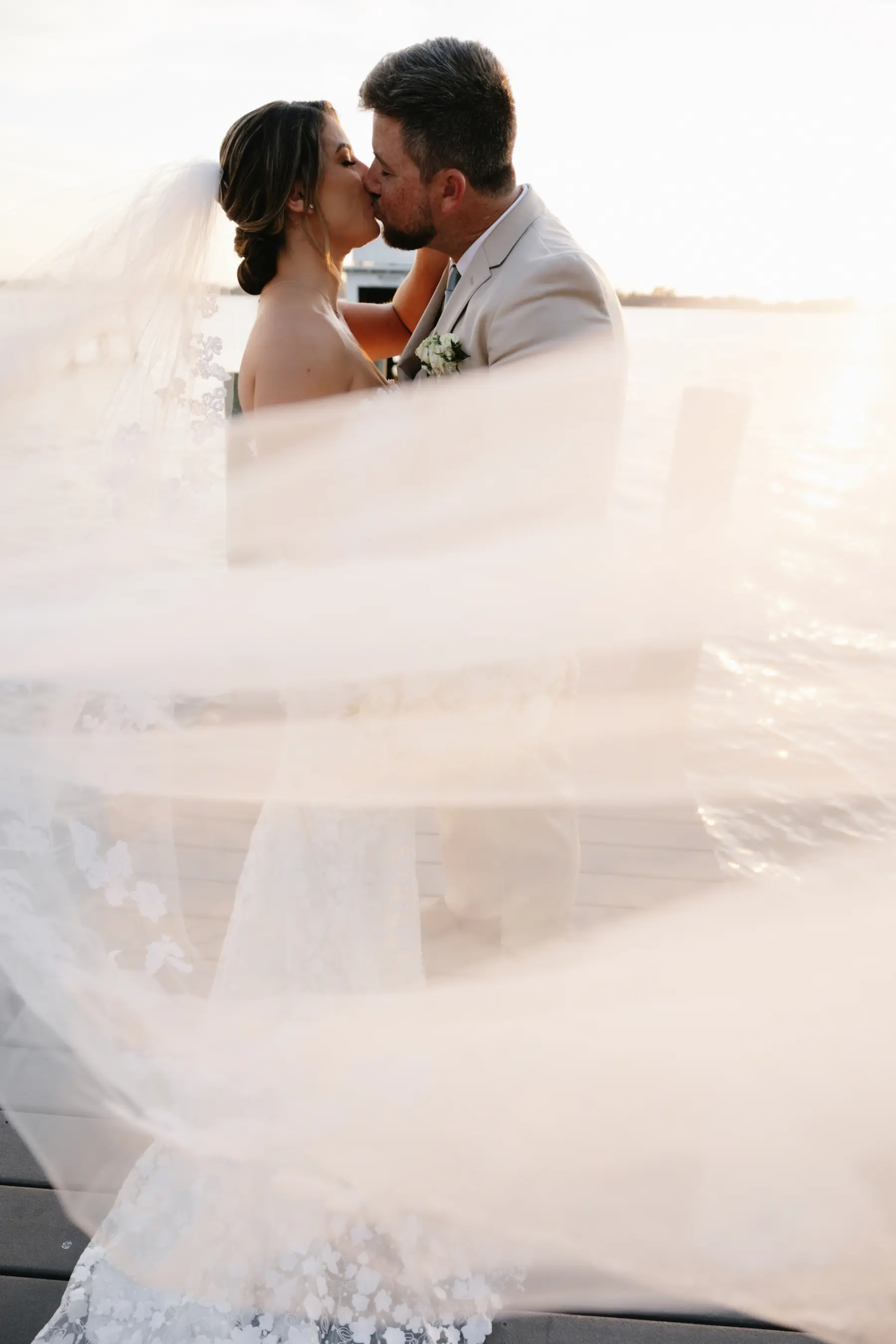 Bride and Groom Sunset Wedding Portrait | Sarasota Wedding Photographer Arianna J Photography