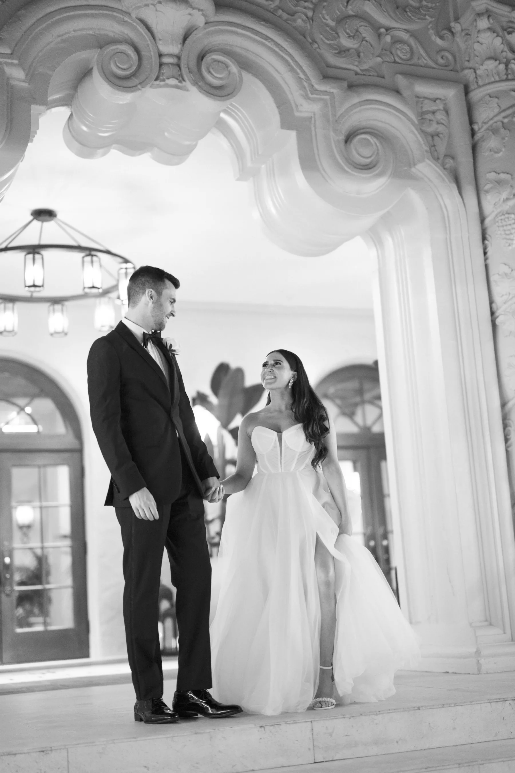 Romantic Bride and Groom Black and White Wedding Portrait | Tampa Bay Photographer Dewitt For Love