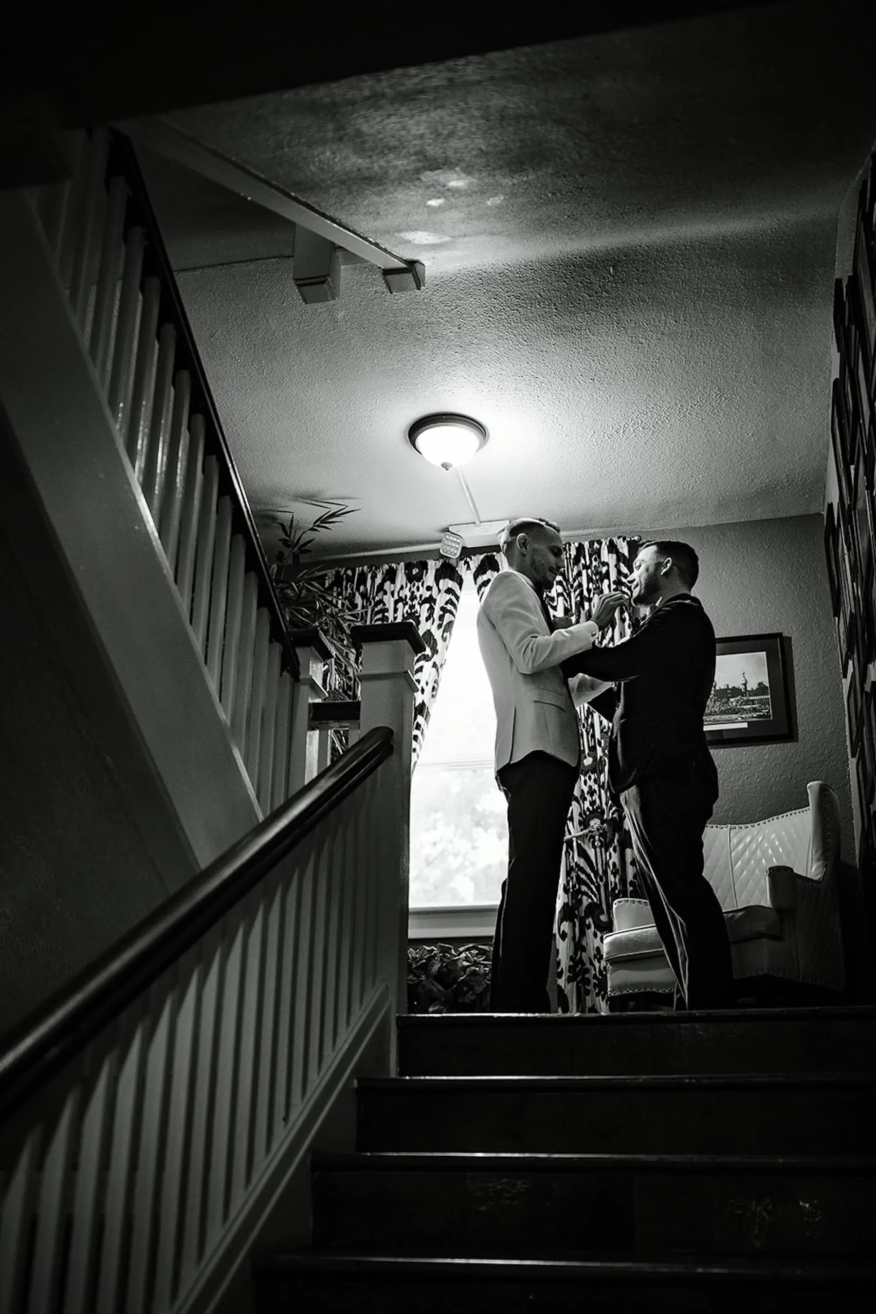 Groom and Groom First Look Same Sex Wedding Portrait | Tampa Bay Photographer Iyrus Weddings