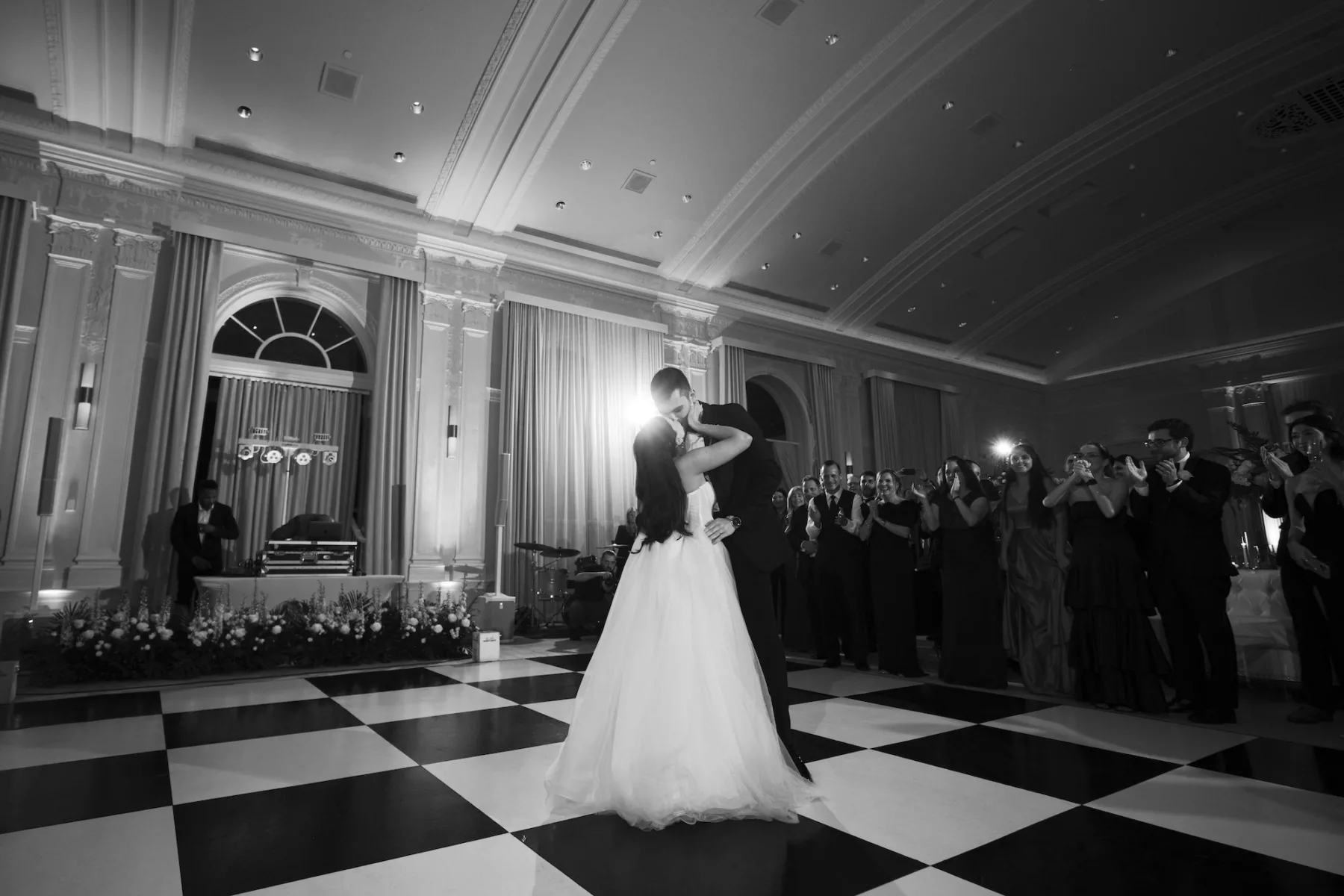 Bride and Groom First Dance Wedding Portrait | Tampa Bay Content Creator Behind The Vows | St Pete Event Planner Coastal Coordinating | DJ Graingertainment | Photographer Dewitt for Love Photography