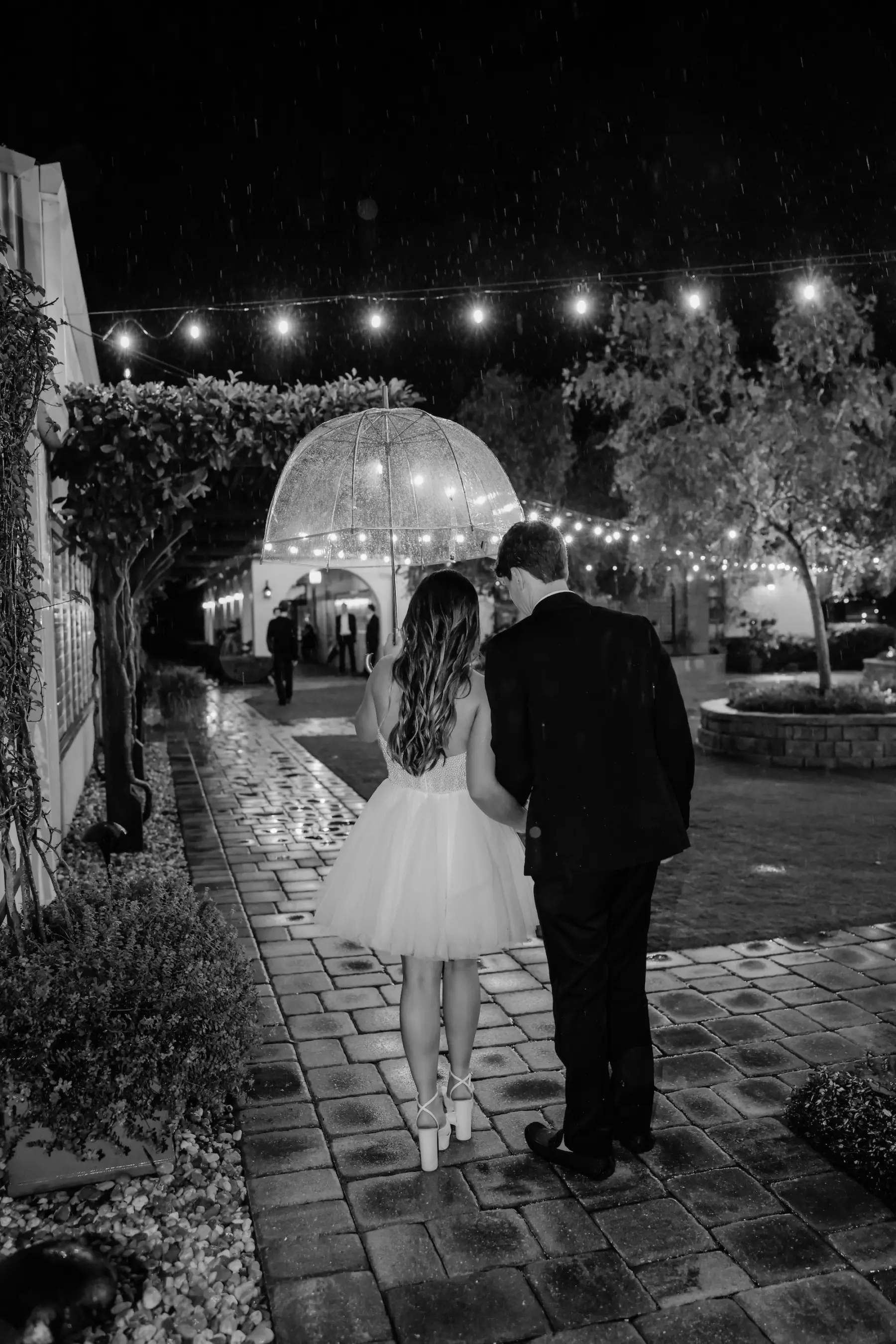 Bride and Groom Umbrella Rain Wedding Portrait | Tampa Bay Event Venue Mision Lago Estate | Photographer Lifelong Photography Studio