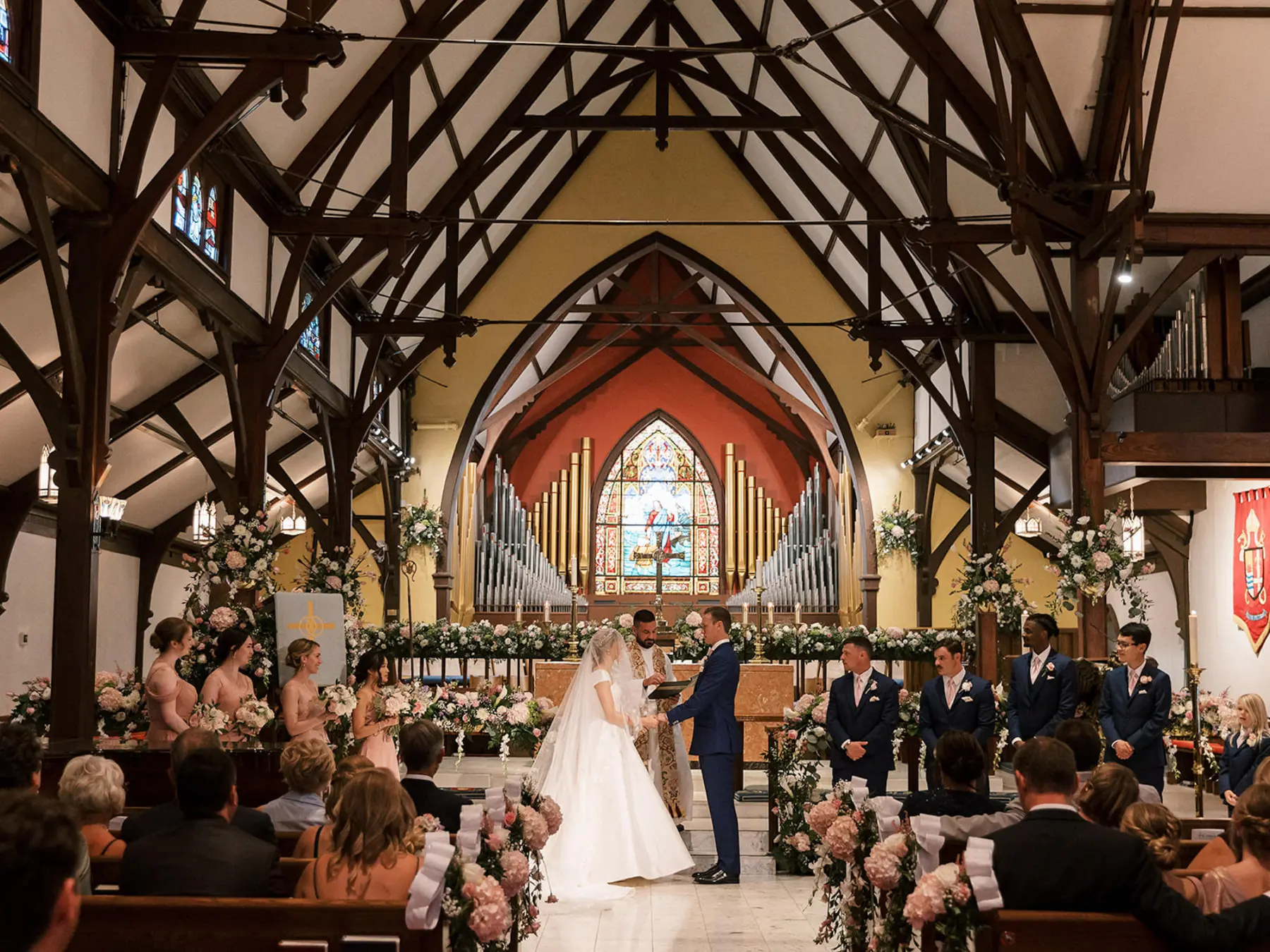Historic Episcopal Cathedral Church of St. Peter Wedding Ceremony Inspiration | St. Pete Historic Episcopal Cathedral Church of St. Peter Wedding Ceremony Inspiration | Planner UNIQUE Weddings & Events