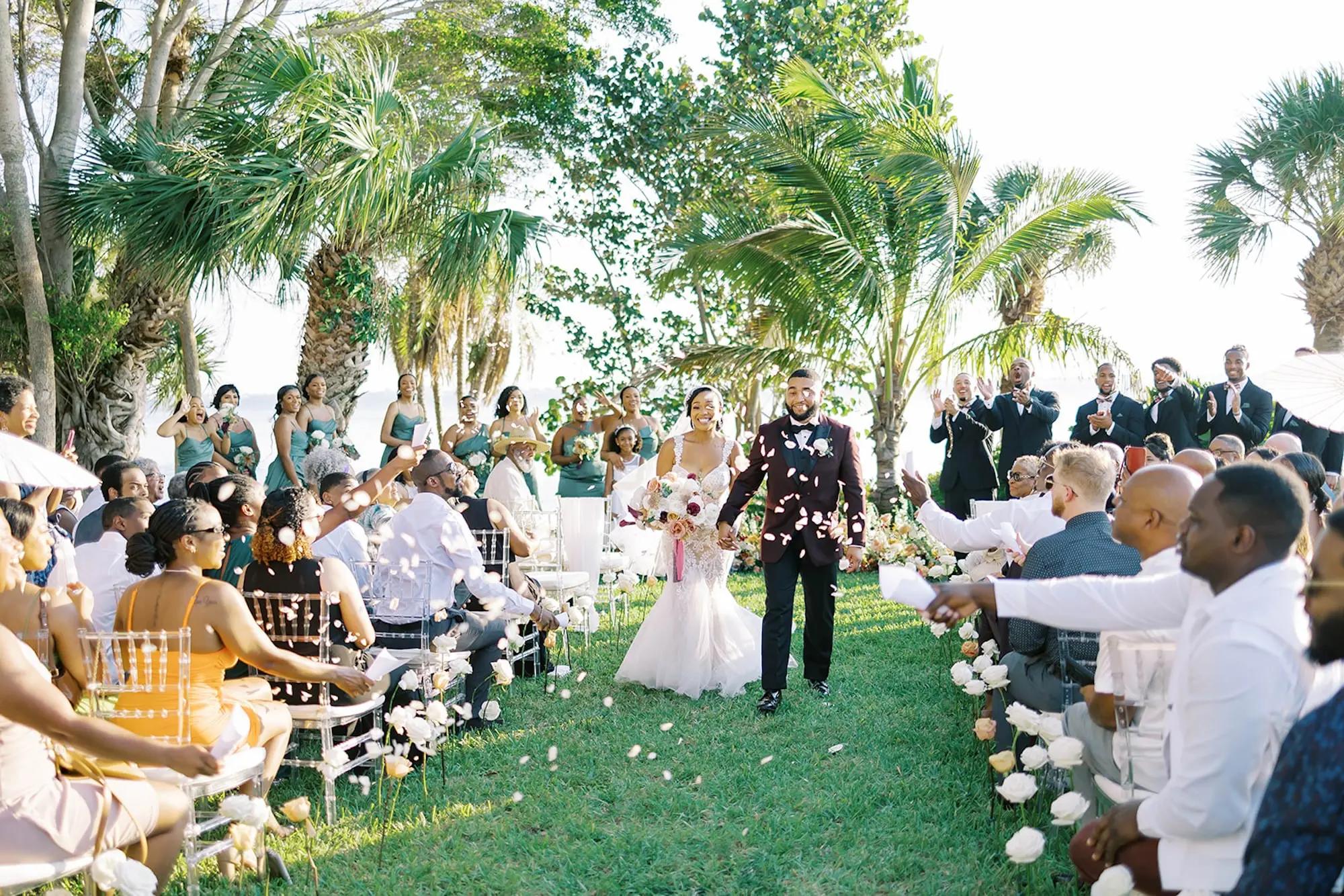 Peach and Green Waterfront Sarasota Wedding | Powel Crosley Estate