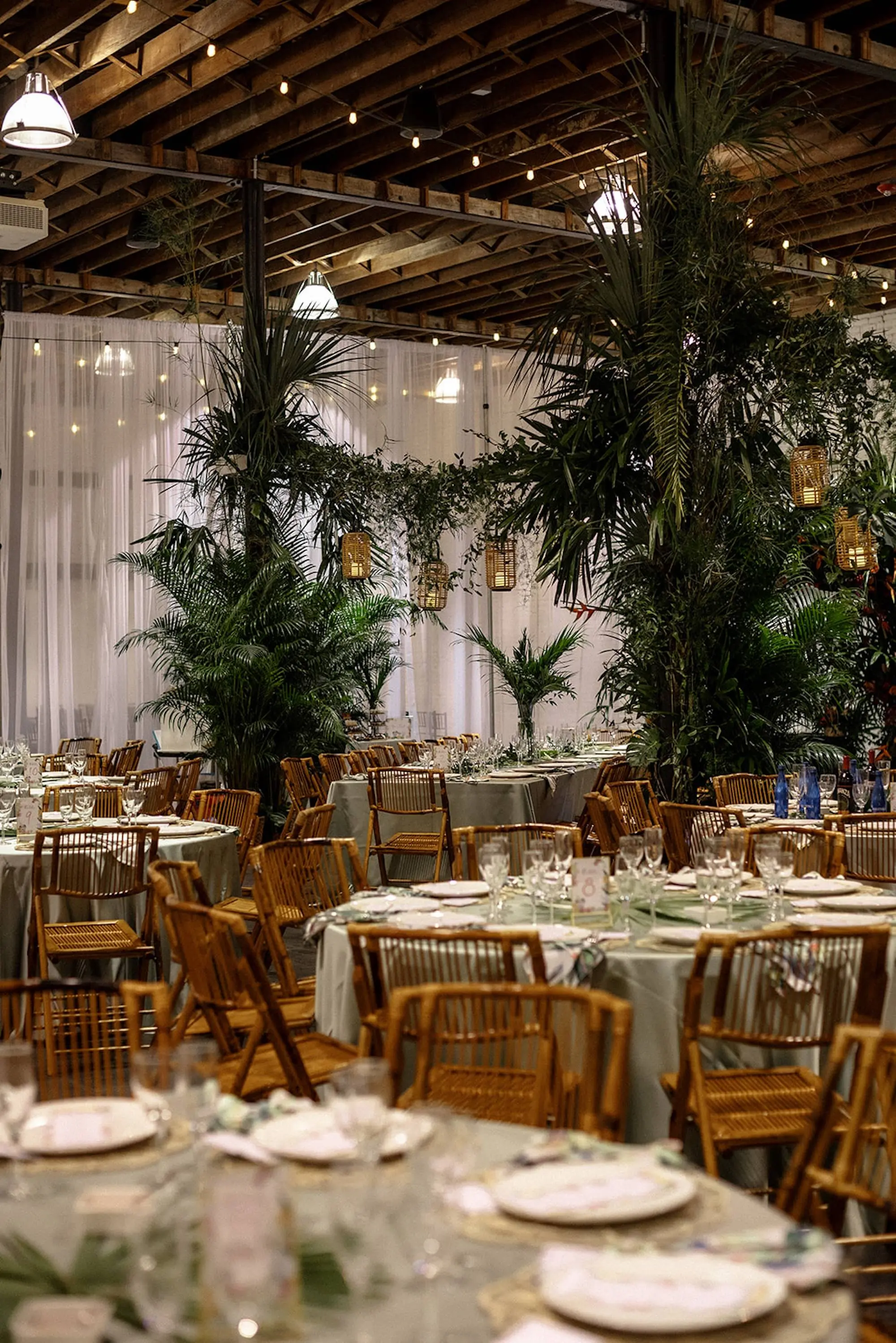 Multi-Cultural Asian Tropical Jungle Wedding Reception Tablescape Place Setting Decor Ideas | Tampa Bay Over The Top Rental Linens