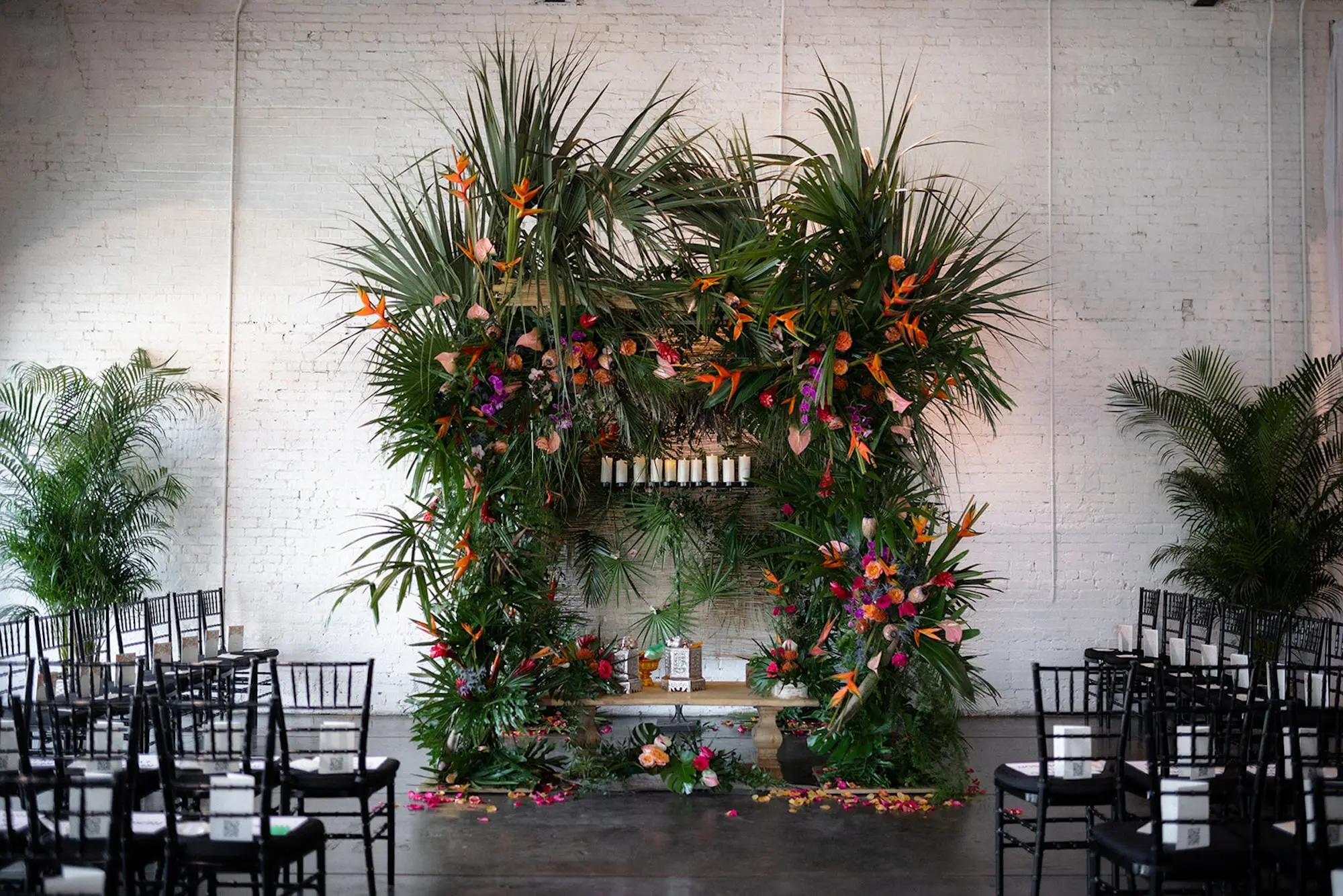 Multicultural Tropical Jungle Wedding Ceremony Altar Decor Inspiration | Tampa Bay Event Venue Haus 820