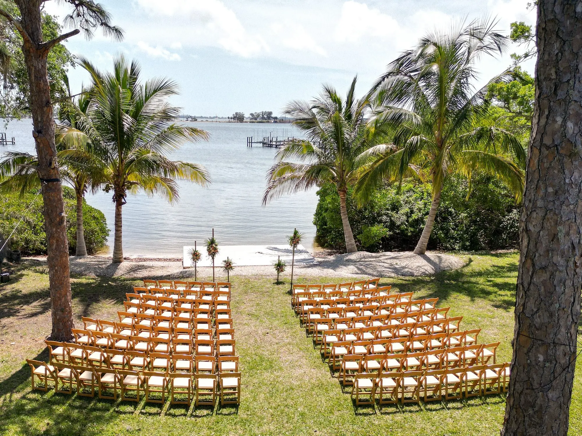Romantic Waterfront Boho Spring Wedding Ceremony Decor Inspiration | Tampa Bay Event Venue Jubilee Estate