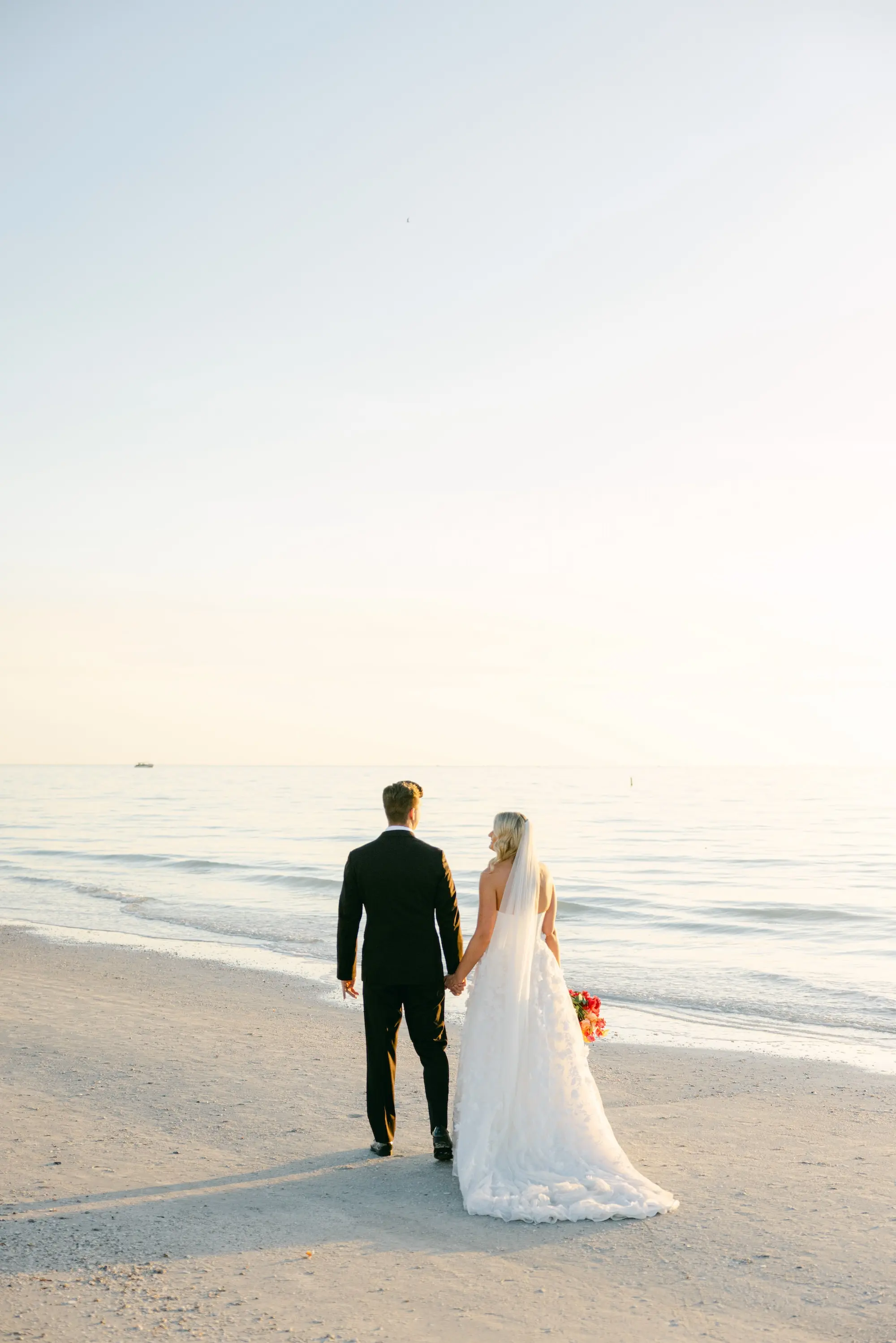 Bride and Groom Beach Wedding Portrait | St Pete Beach Wedding Ideas