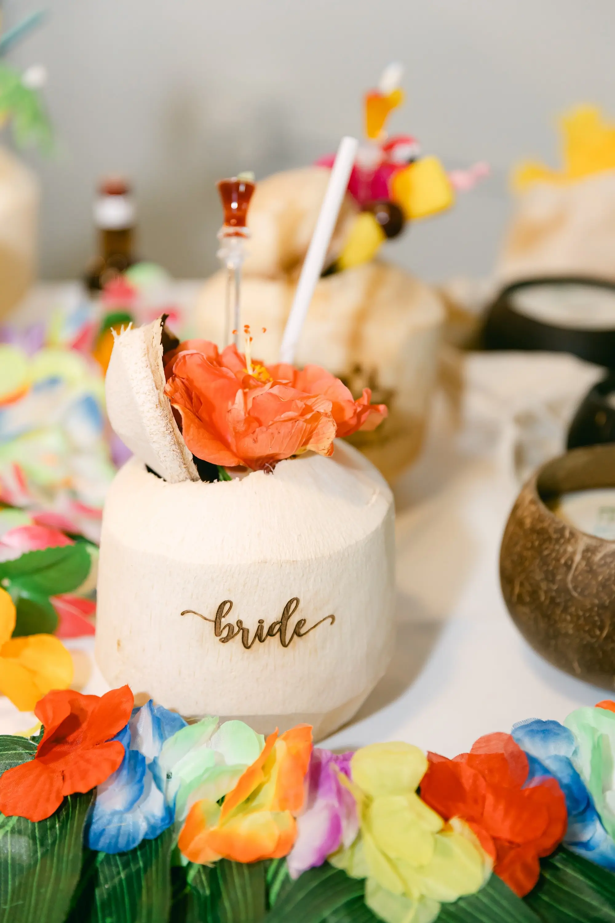 16Flirty Pink Tropical Disco Wedding Inspiration jpg - “Best Of” 2025: Wedding Receptions Part 2 Bride Tropical Wedding Reception Coconut Drink Inspiration