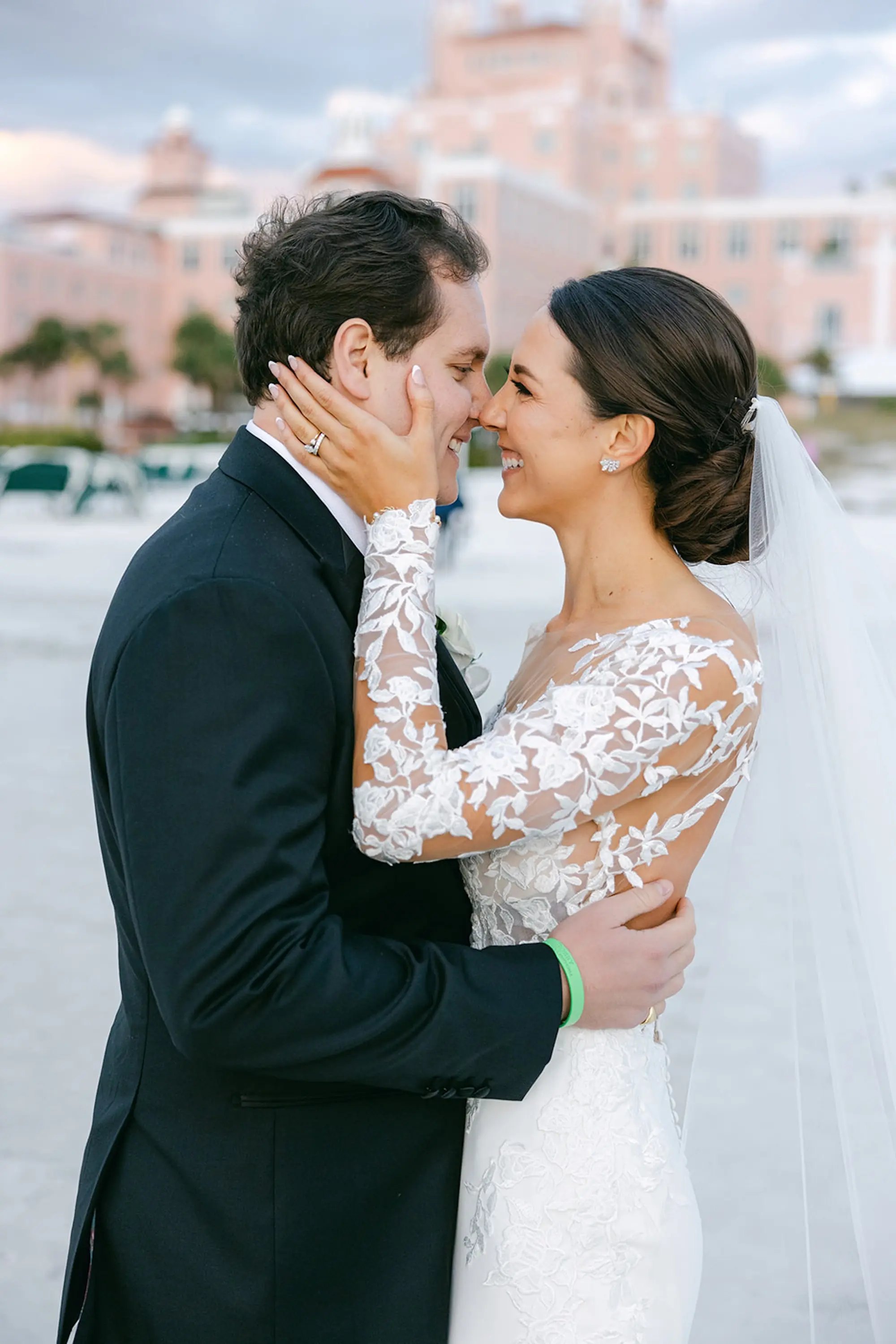 30Luxurious Ivory and Gold Wedding Decor - Luxurious, Ivory and Gold St. Pete Beach Wedding | The Don CeSar Bride and Groom Wedding Portrait