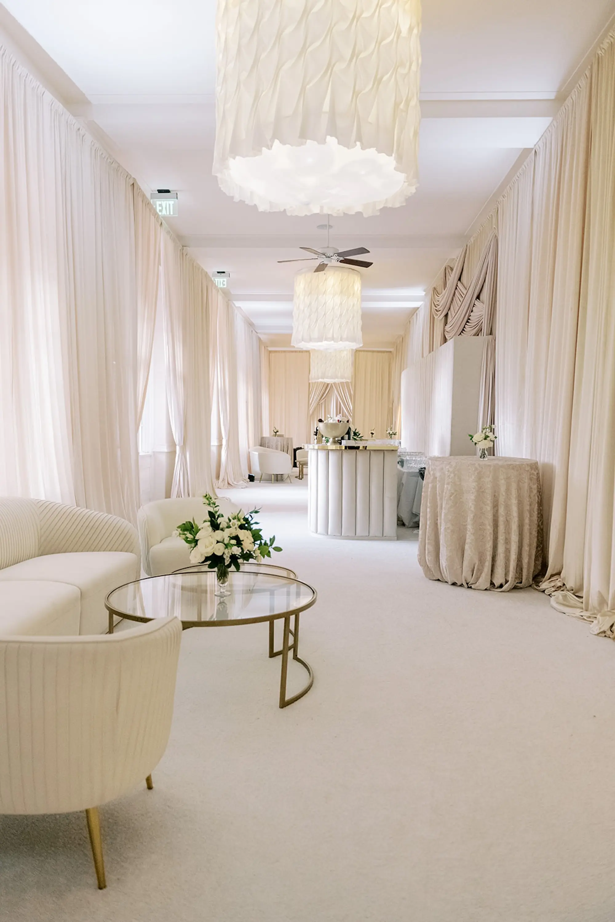 Elegant Ivory and Gold Wedding Reception Lounge Decor Ideas | St Petersburg Hotel Resort Wedding Venue The Don CeSar | St Pete Event Planner Parties A La Carte