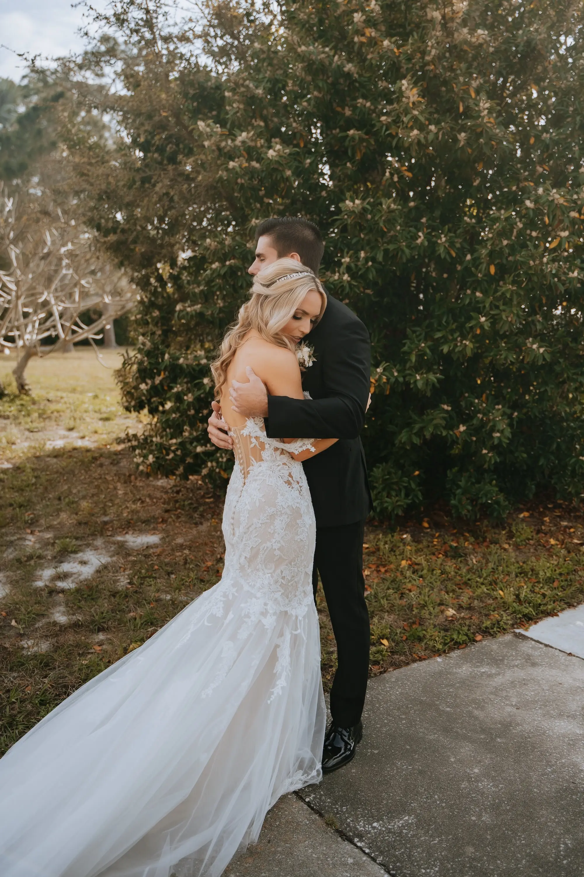 Bride and Groom First Look Wedding Portrait